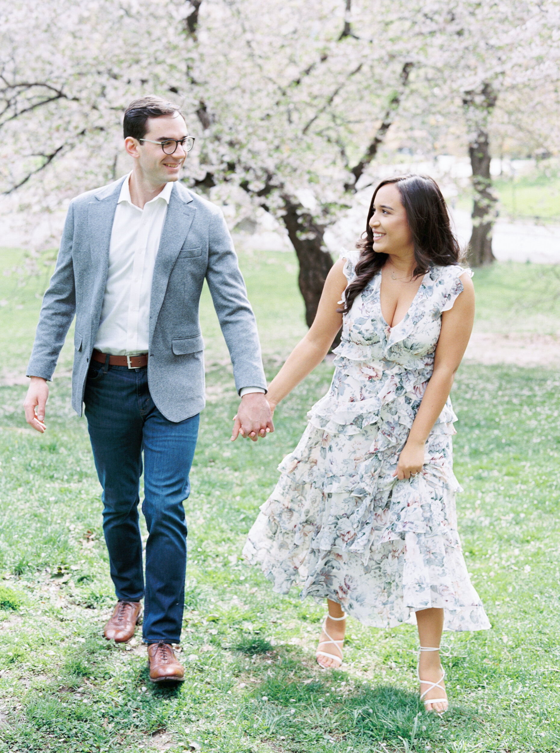 NYC Cherry Blossom engagement session