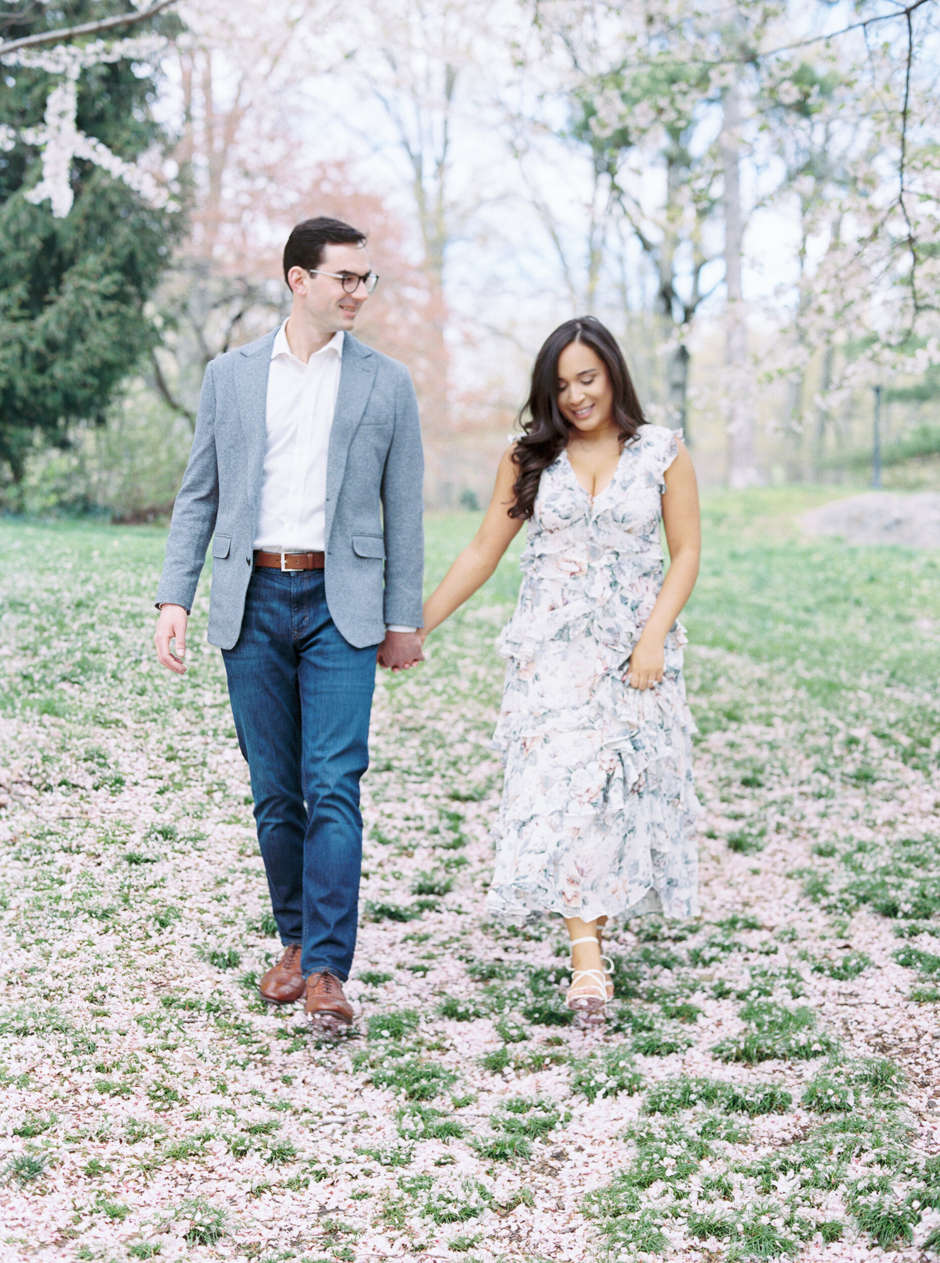 NYC Cherry Blossom engagement session