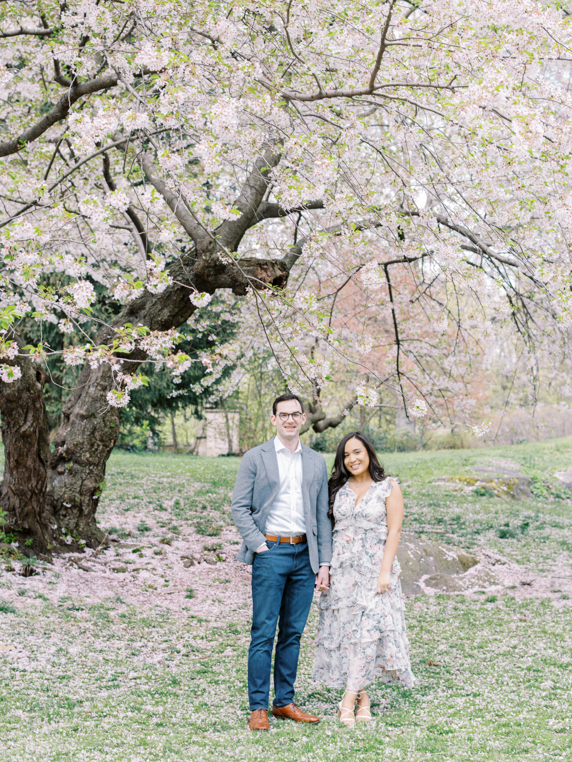 Central Park Cherry Blossom Engagement Session