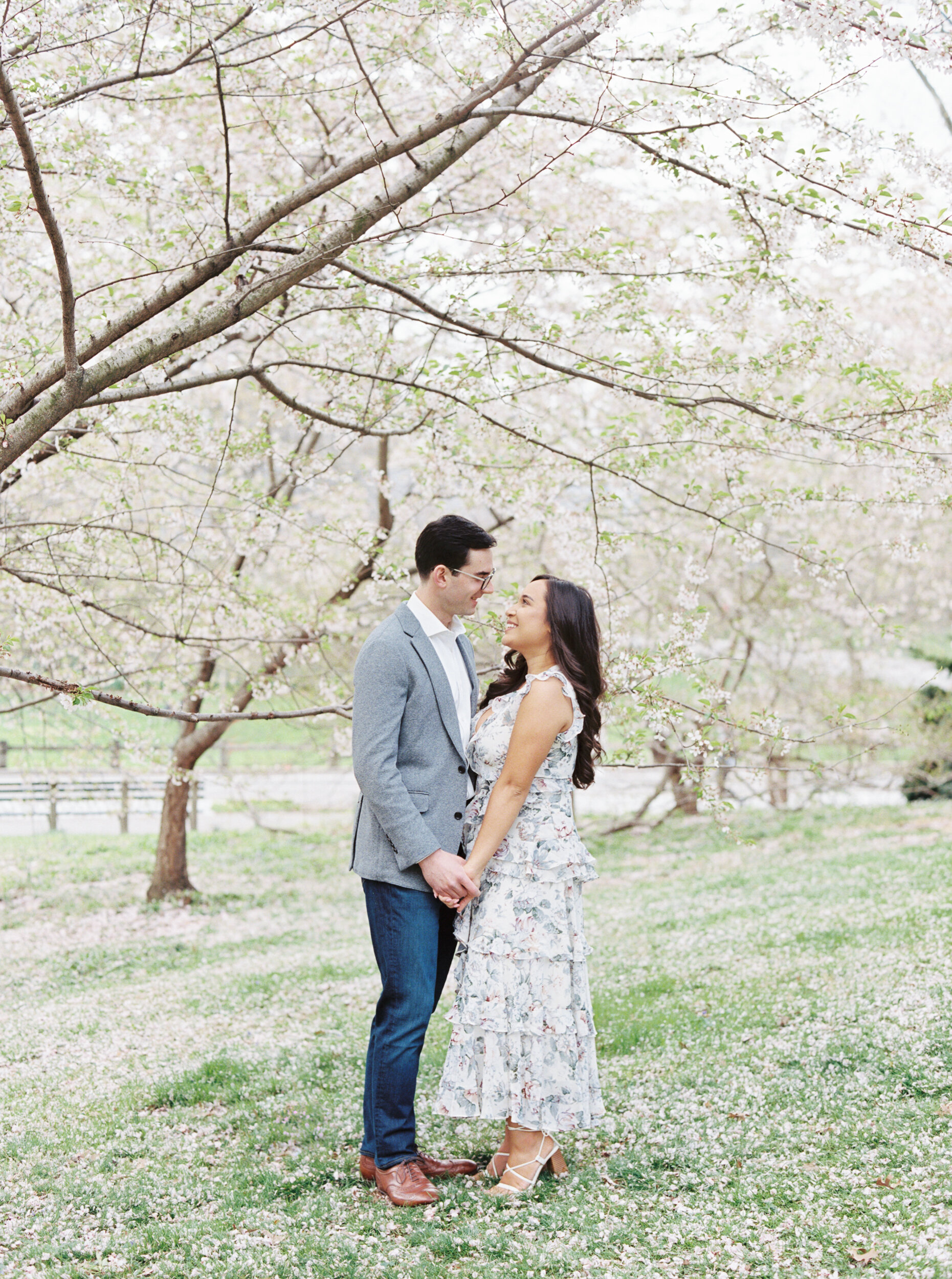 Central Park Cherry Blossom Engagement Session