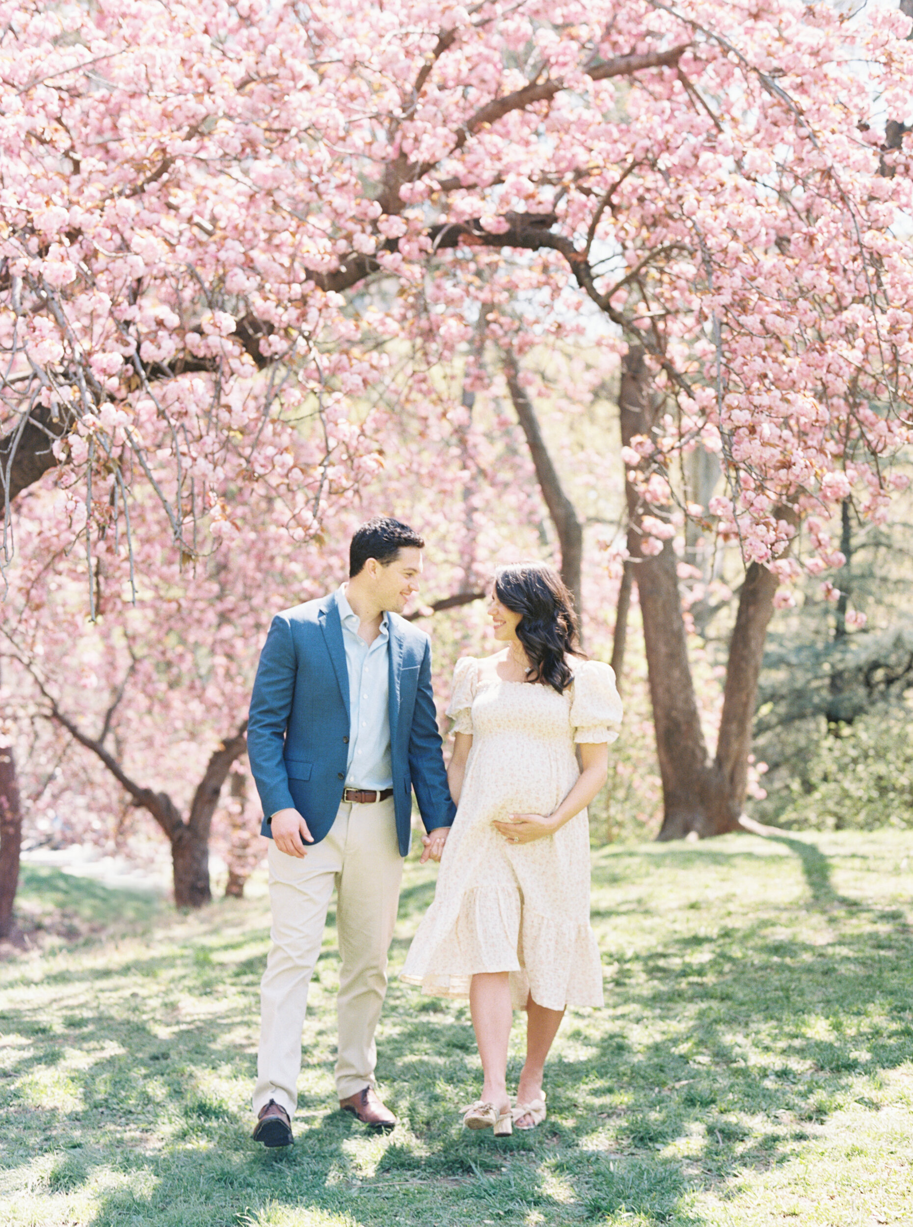 Cherry Blossom Maternity Photos in NYC 