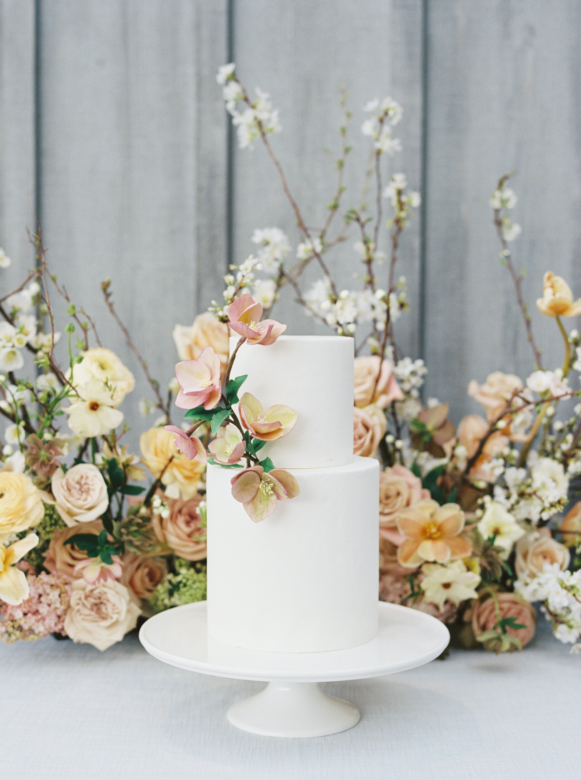 Sugar Flower Wedding Cake by Nine Cakes