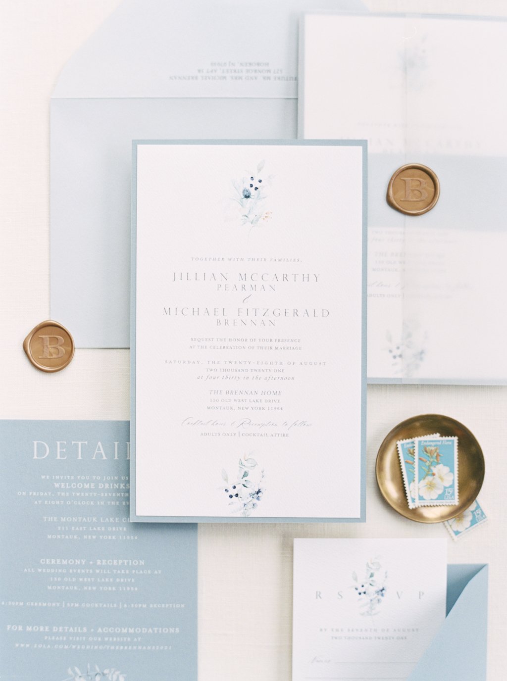 Close Up of Invitation Suite Detail Flatlay