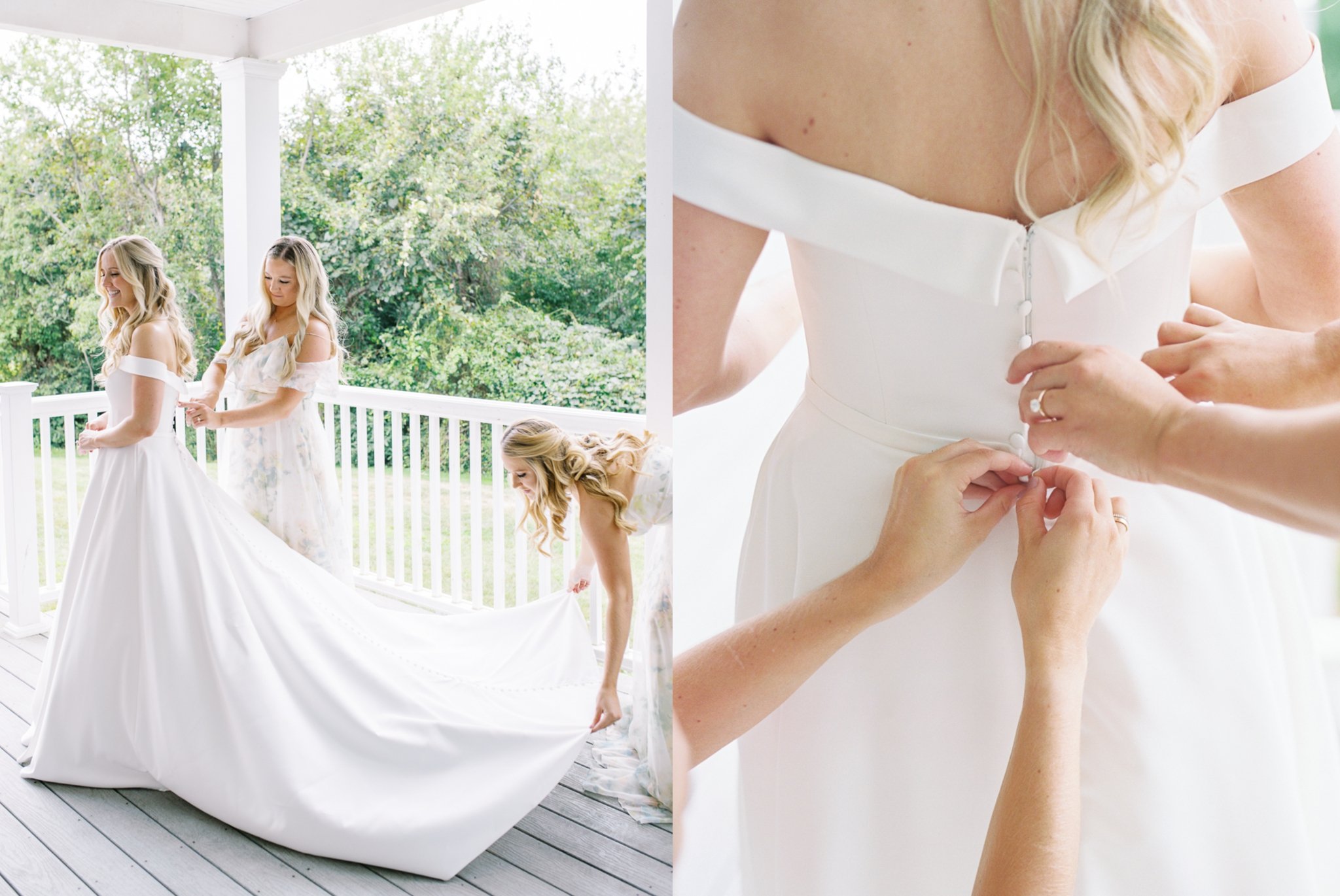 Bride Getting Ready with Her Sisters