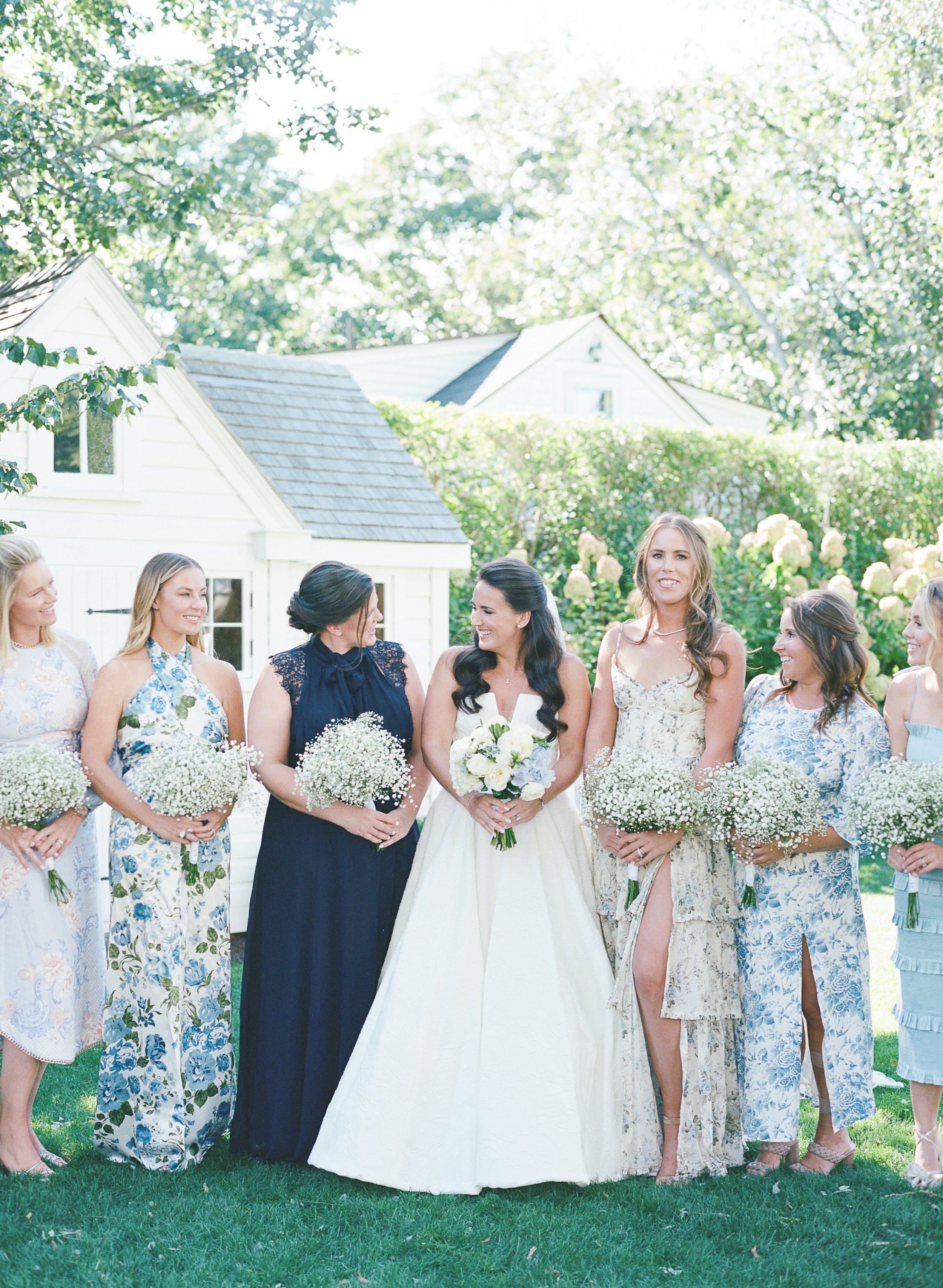 Blue and White Bridal Party Dress in Martha's Vineyard