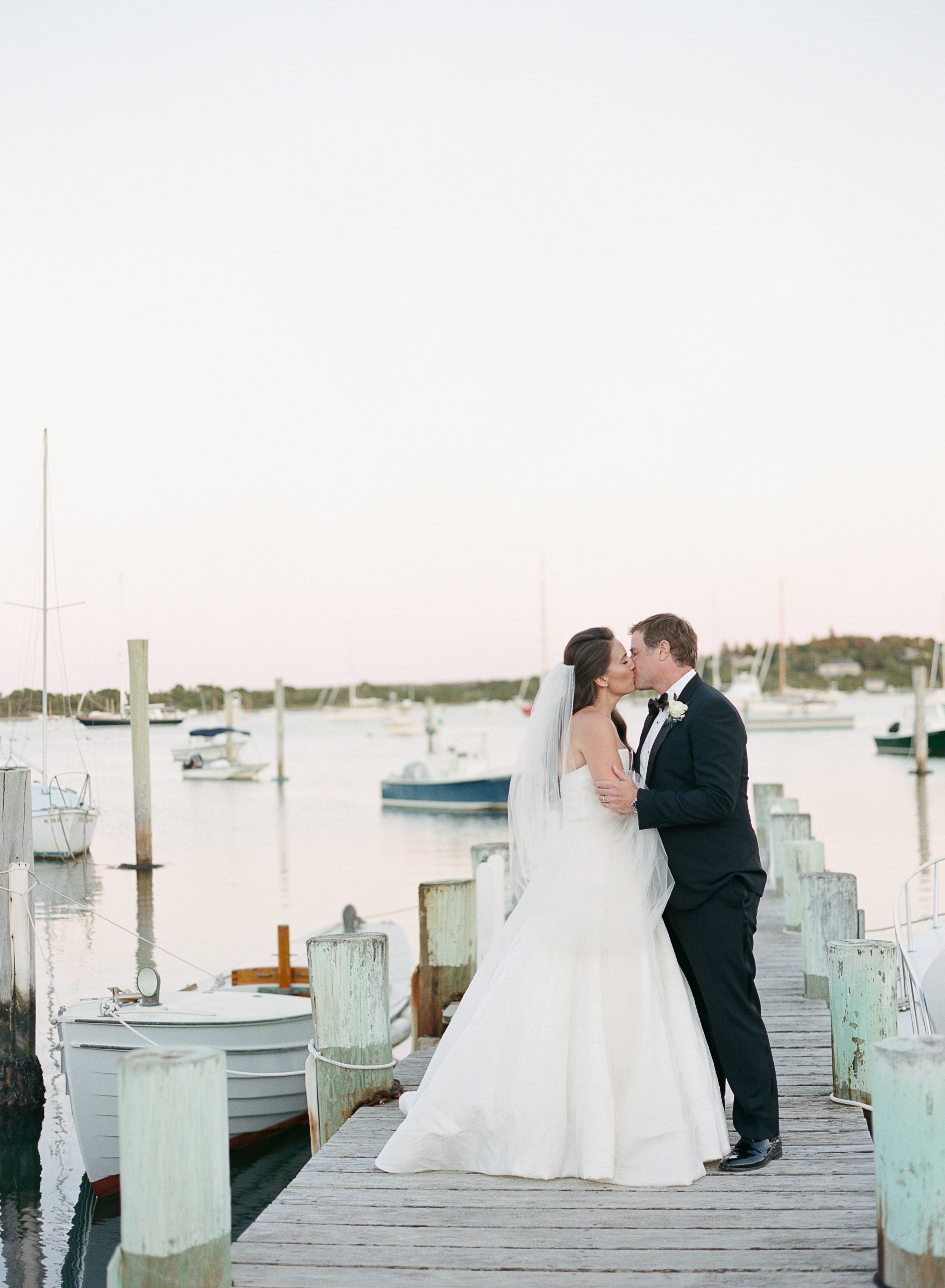 Bride and Groom Sunset Photos at Edgartown Yacht Club