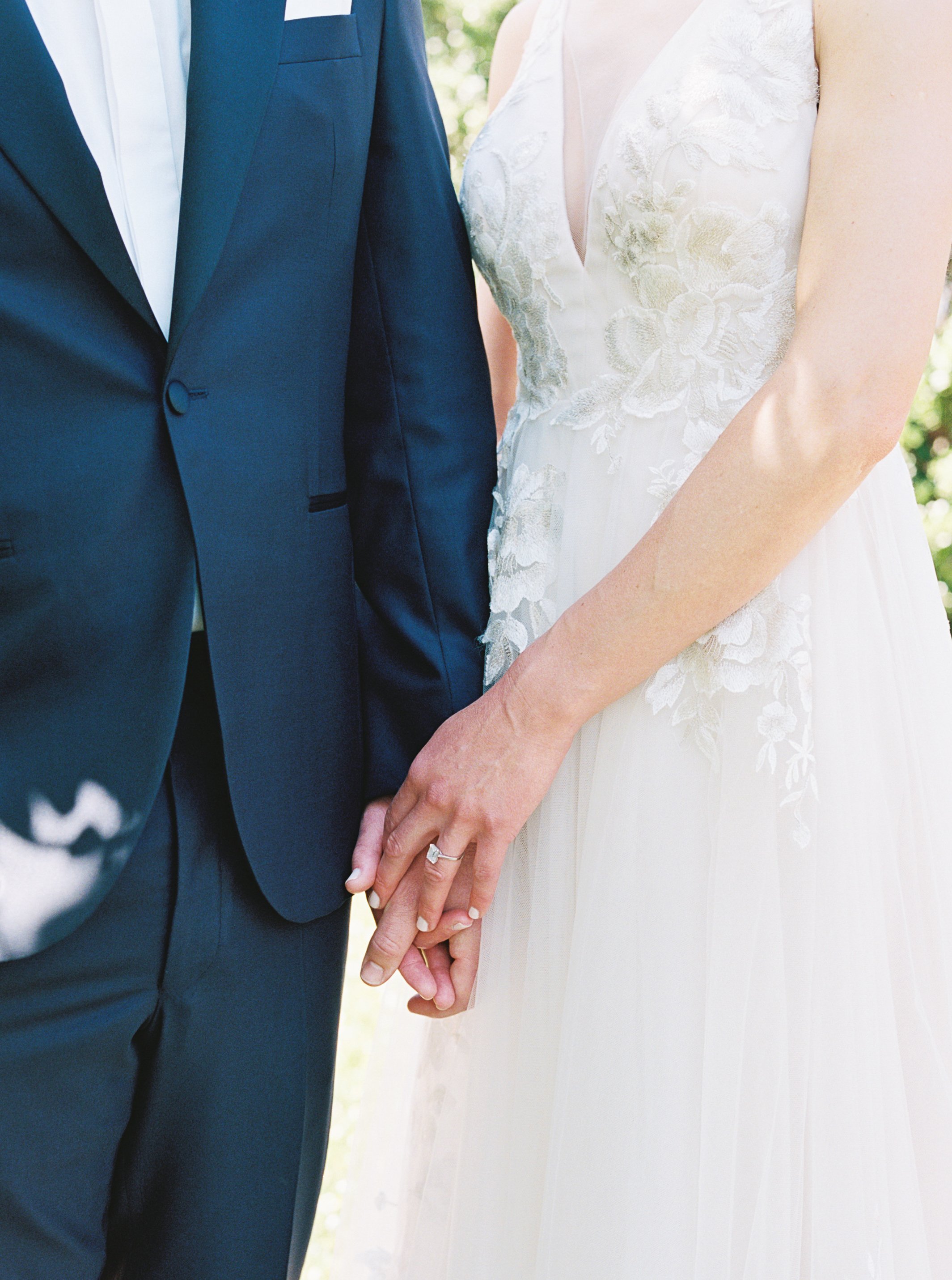 Close Up of Brides Engagement Ring