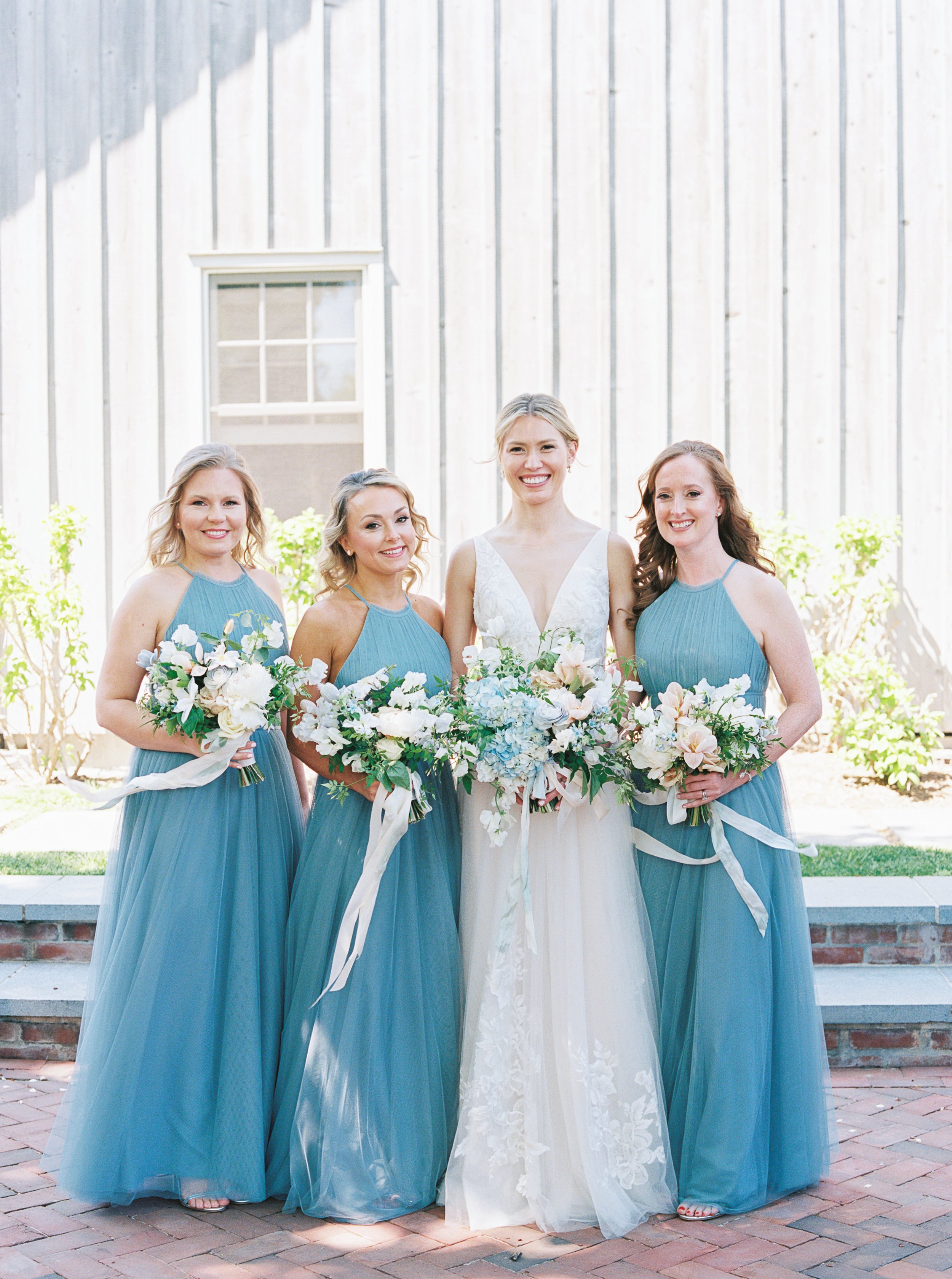 Blue and White Bridesmaids Dresses in The Hamptons, NY