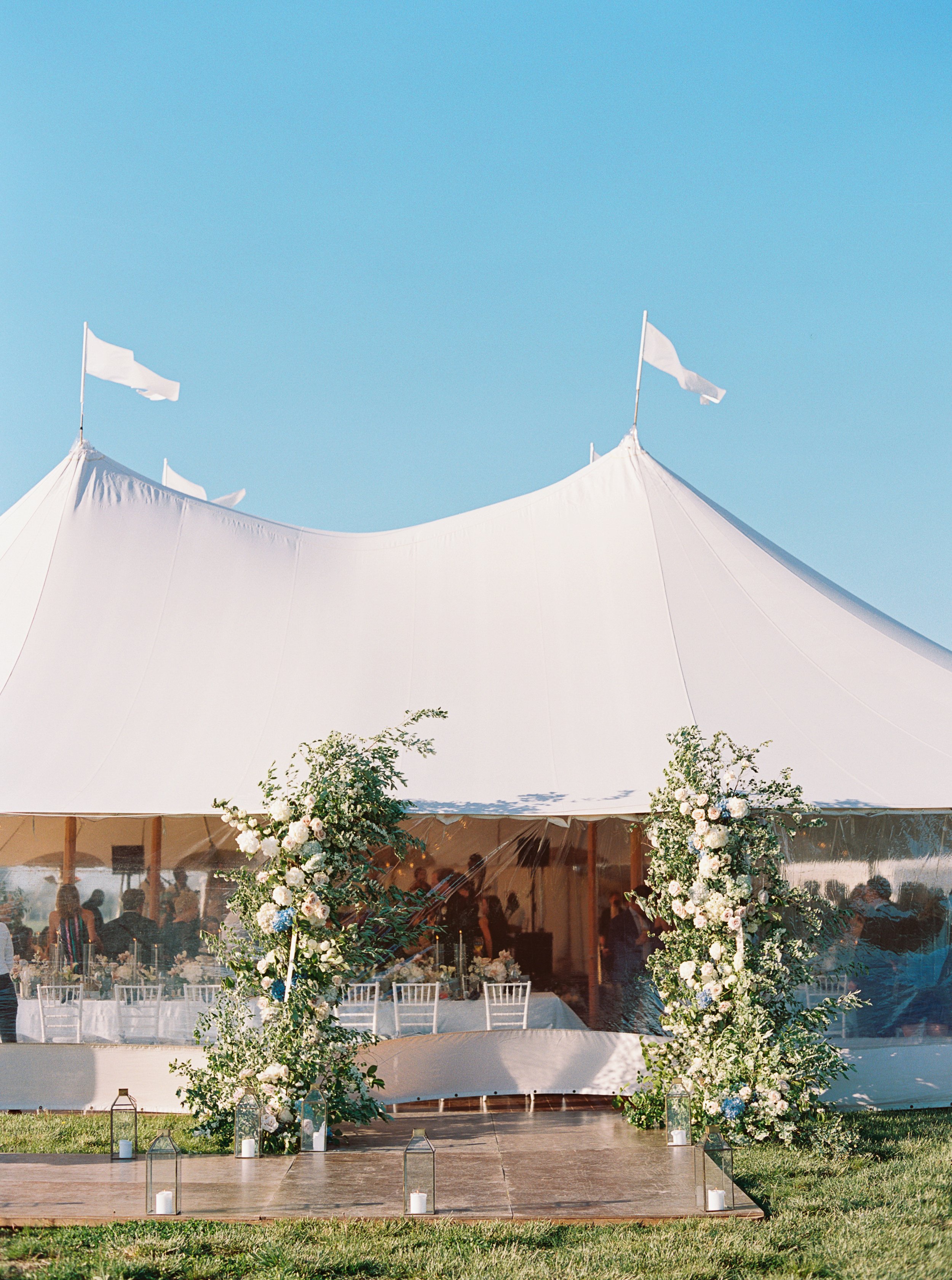Floral Arches White Sailcloth Sperry Tent in The Hamptons
