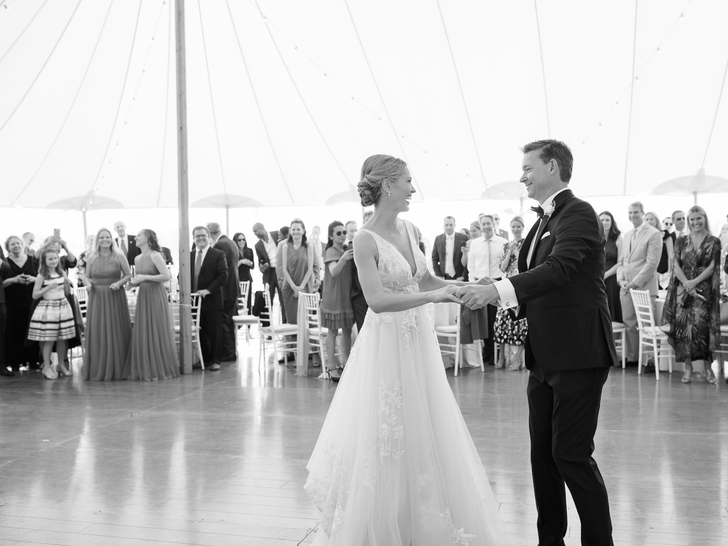 Bride and Groom First Dance in the Sperry Tent