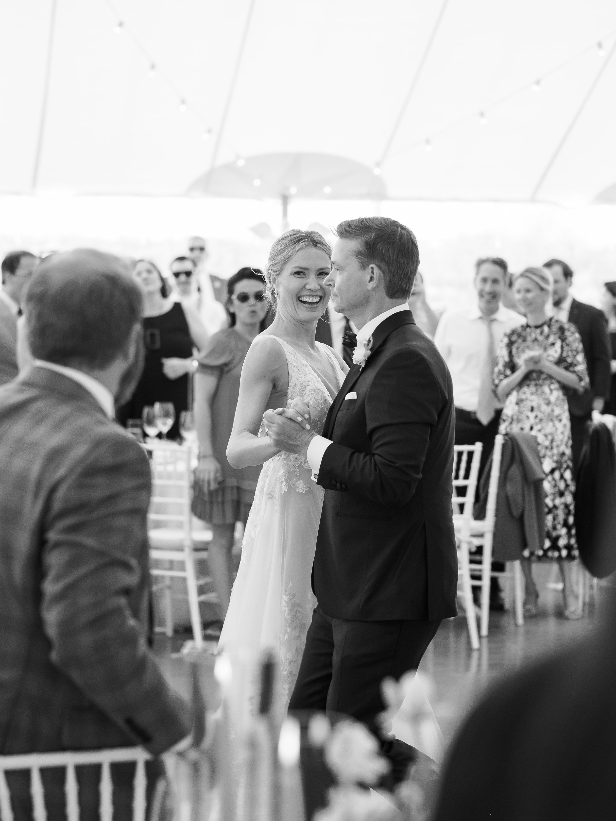 Bride and Groom First Dance Wedding Photos in The Hamptons