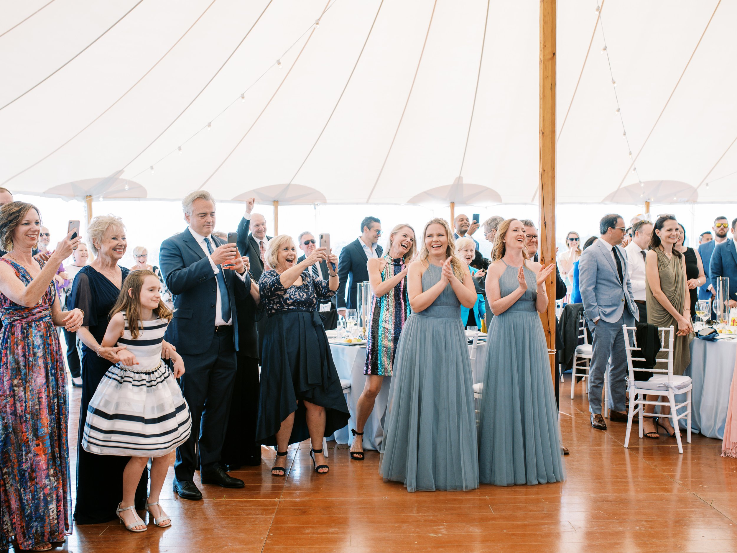 Bridesmaids Cheering Couple on During their First Dance