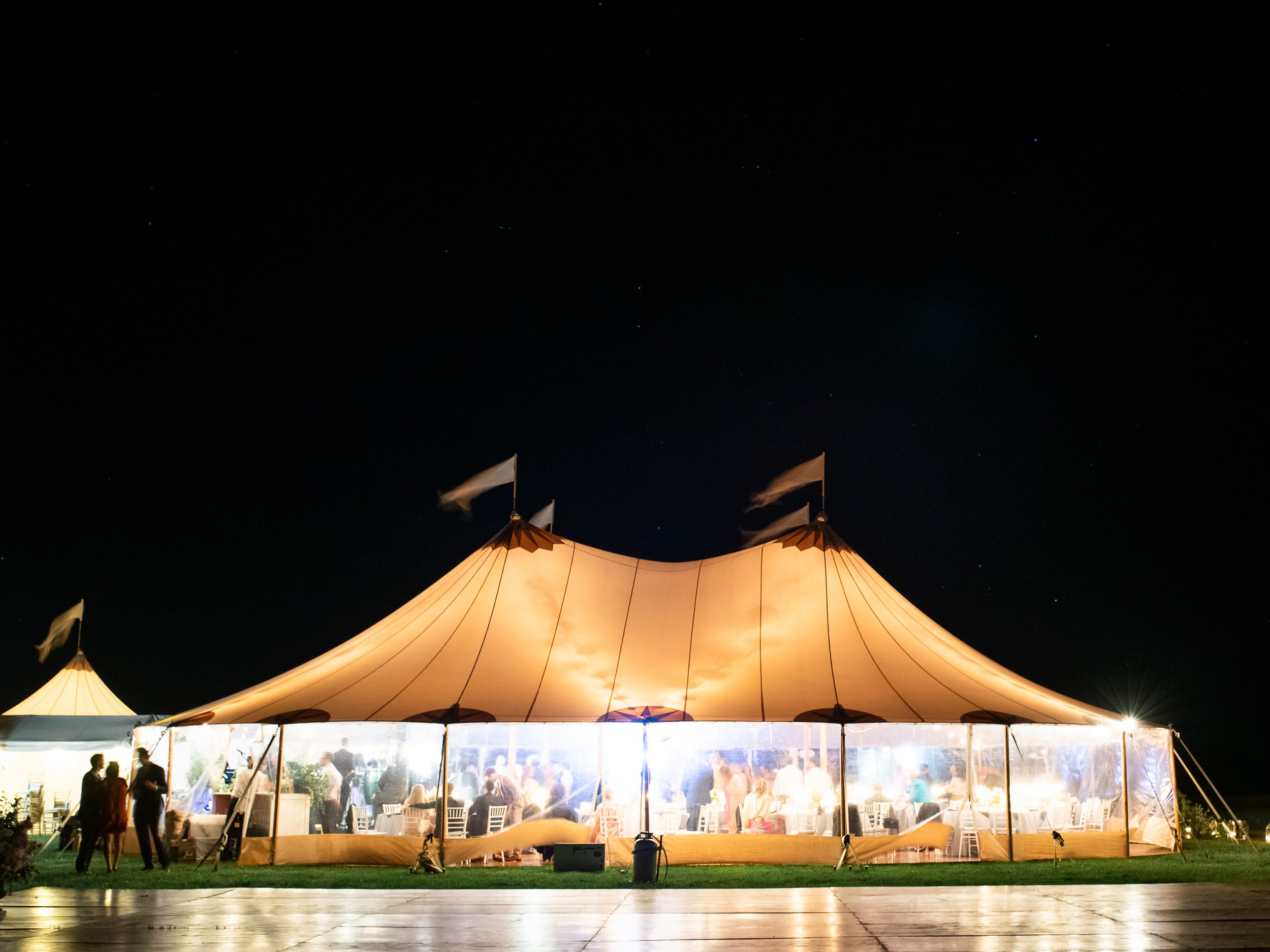 Night Time Photos of Tented Wedding Reception