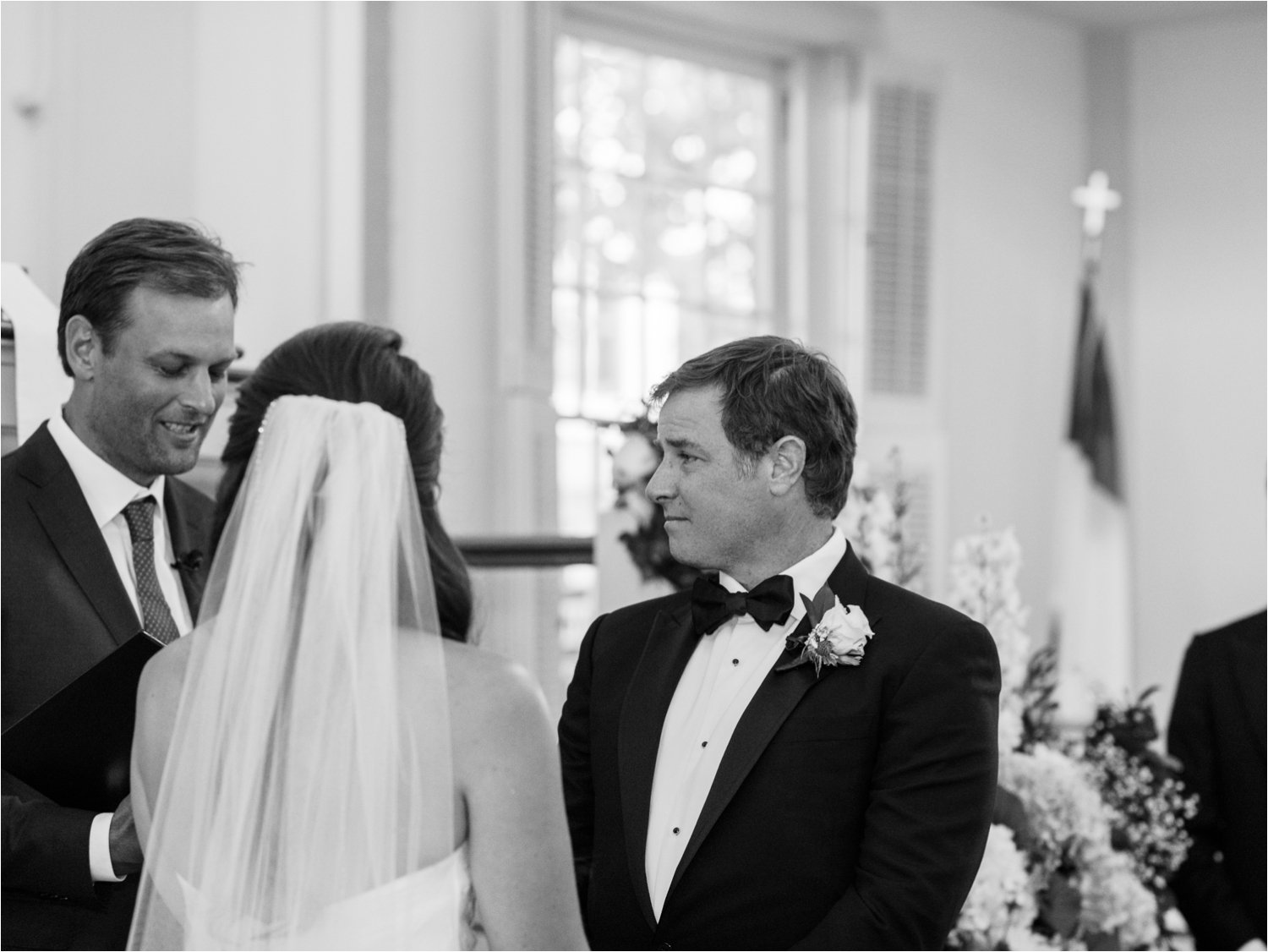 Exchanging Vows in Church Ceremony in Martha's Vineyard