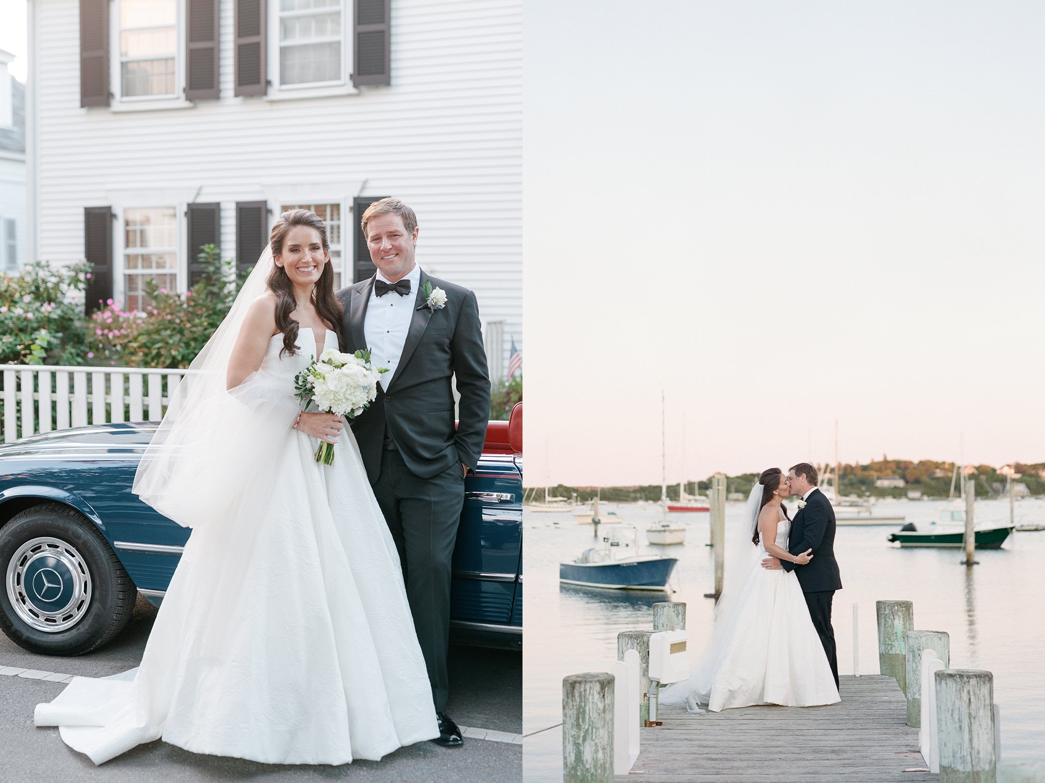 Vintage Mercedes Getaway Car - Martha's Vineyard Wedding Photography