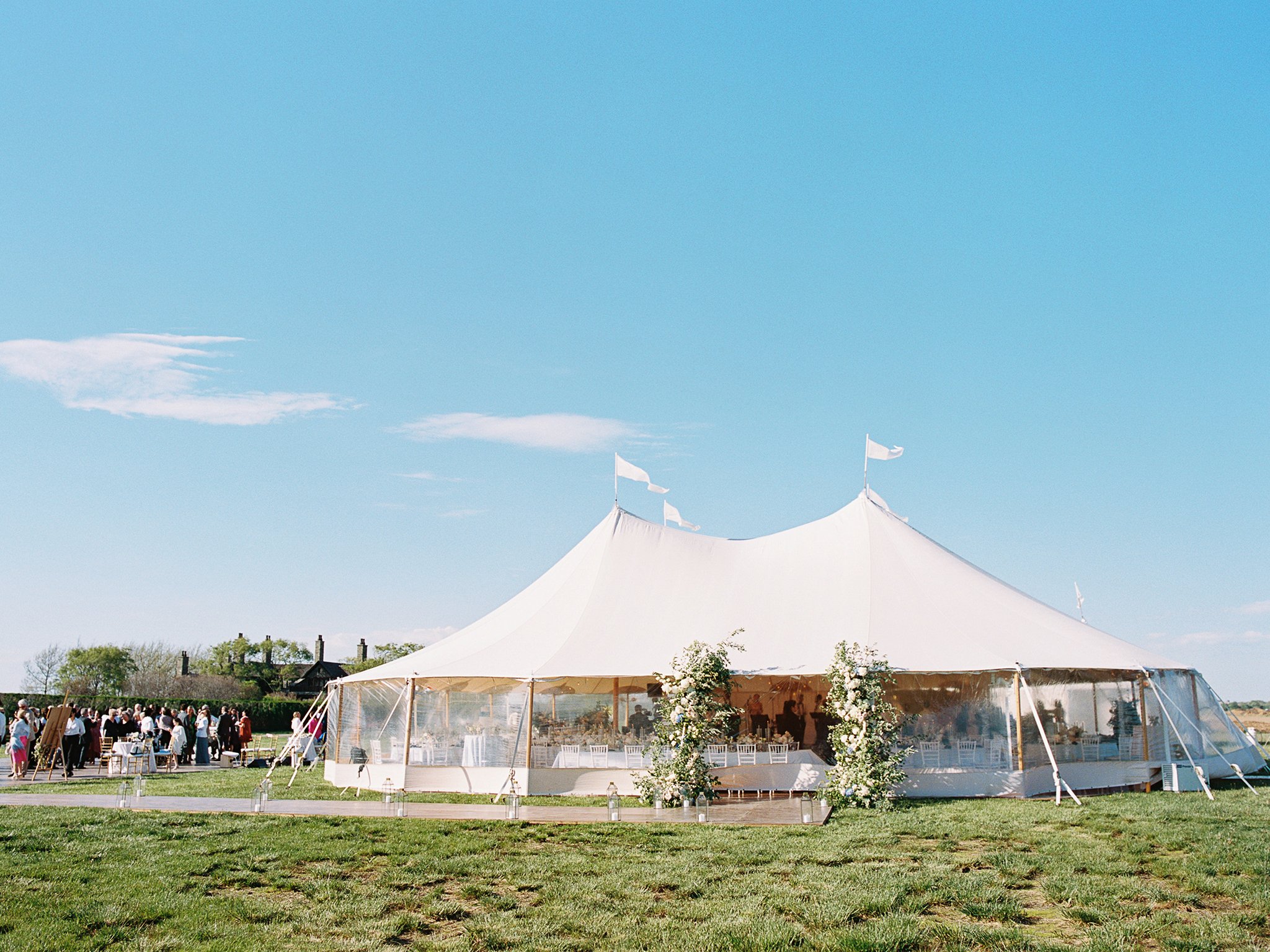 White Sailcloth Tented Wedding in The Hamptons, Destination Wedding Photographer