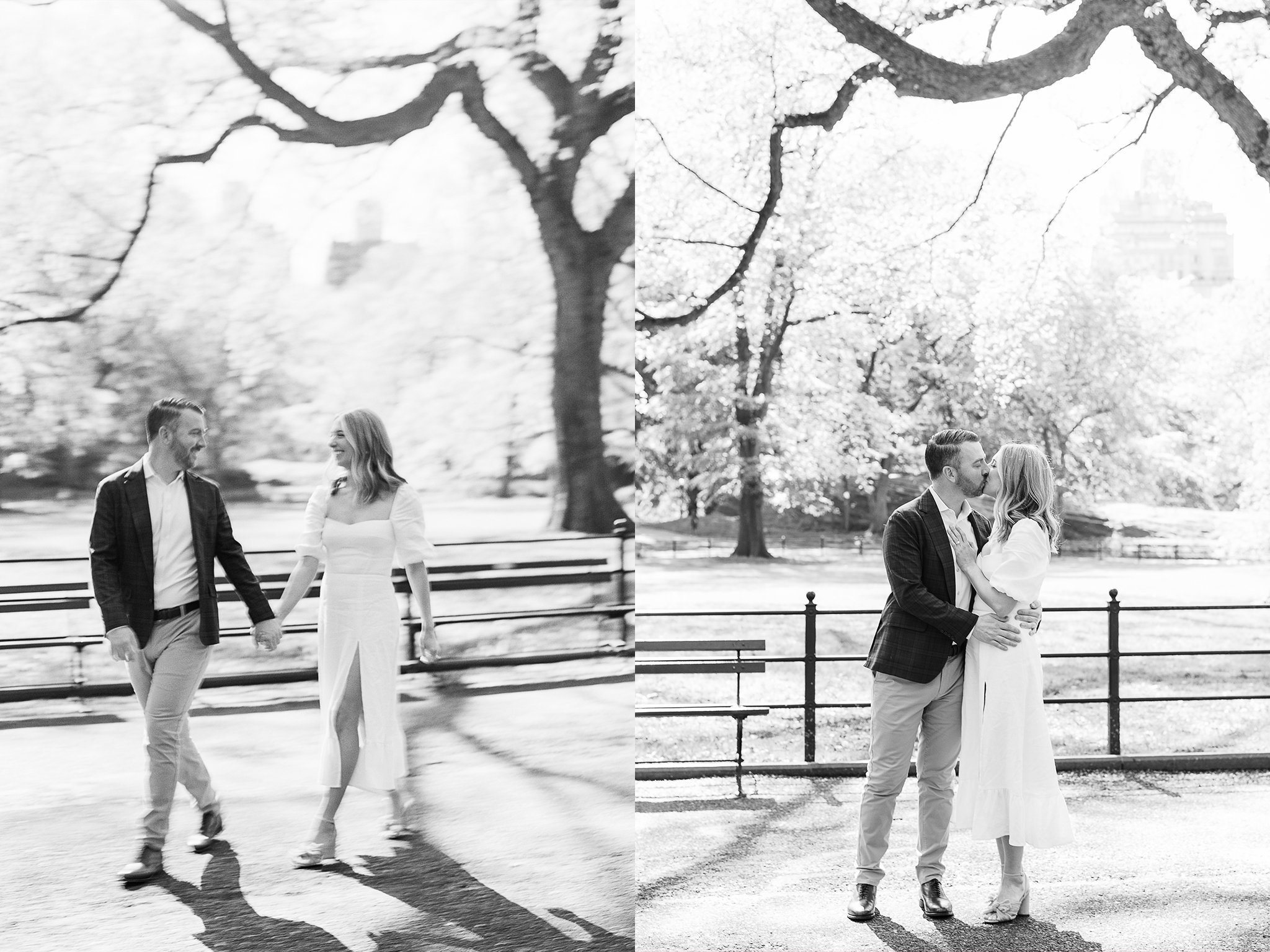 Blurry Black and White Engagement Photos
