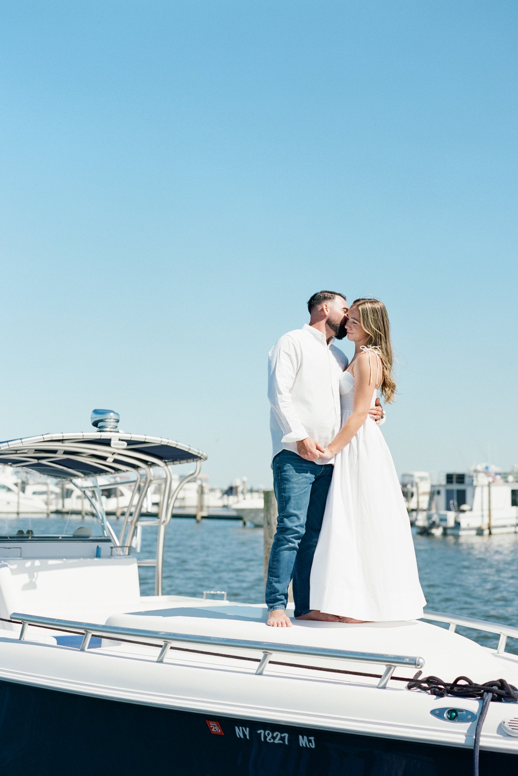 Hamptons Boat Engagement Session Photos