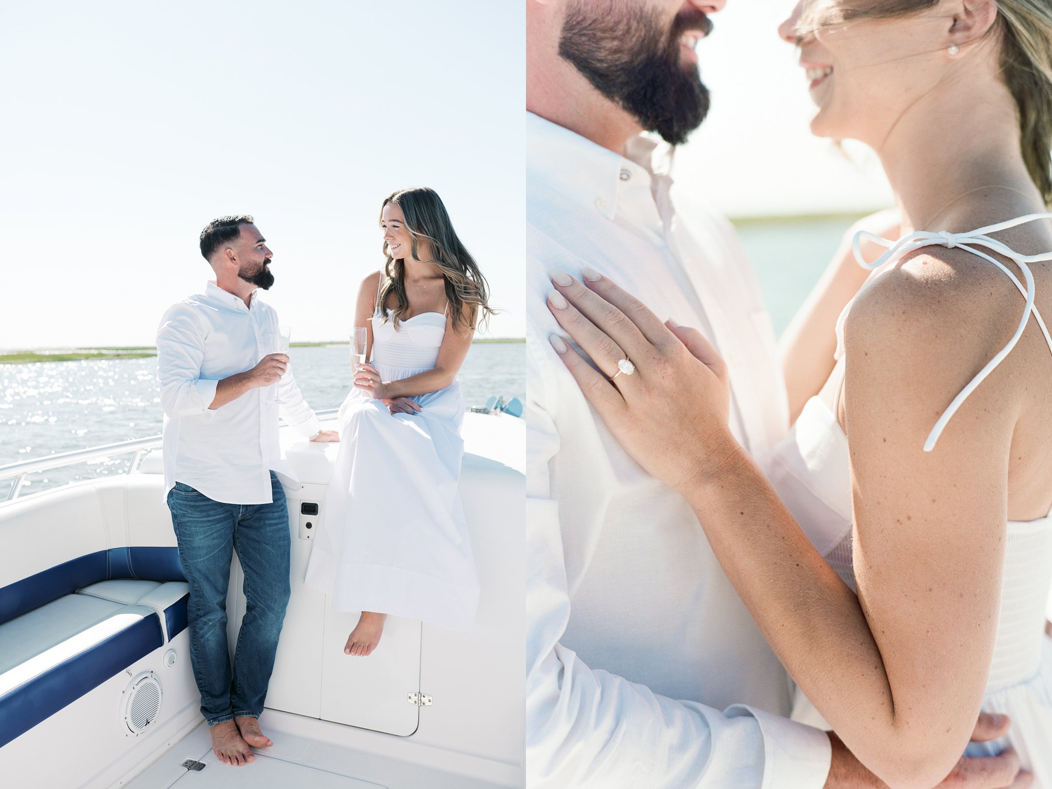 Boat Engagement Photos in The Hamptons, NY