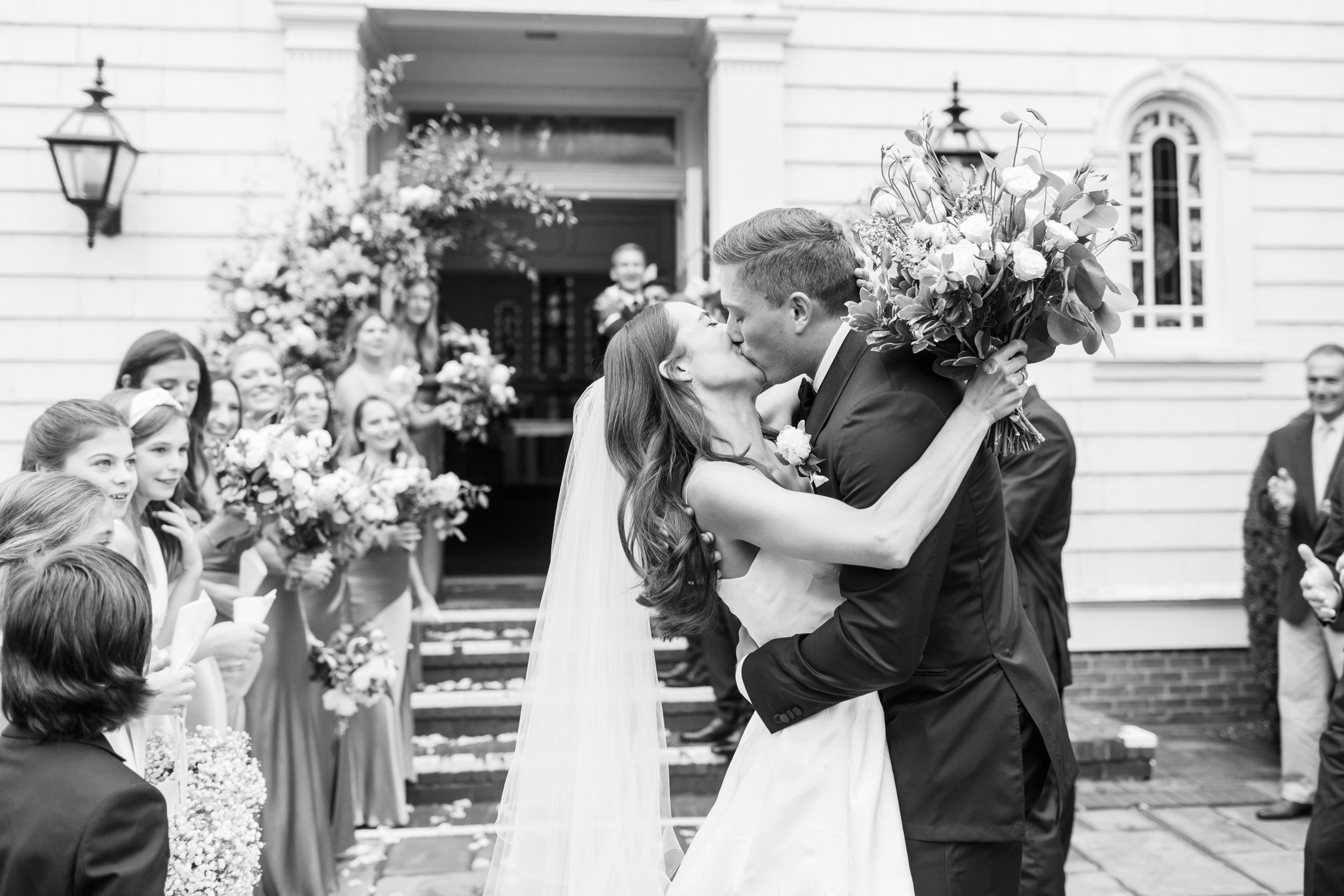 Petal Toss Church Ceremony Wedding Exit