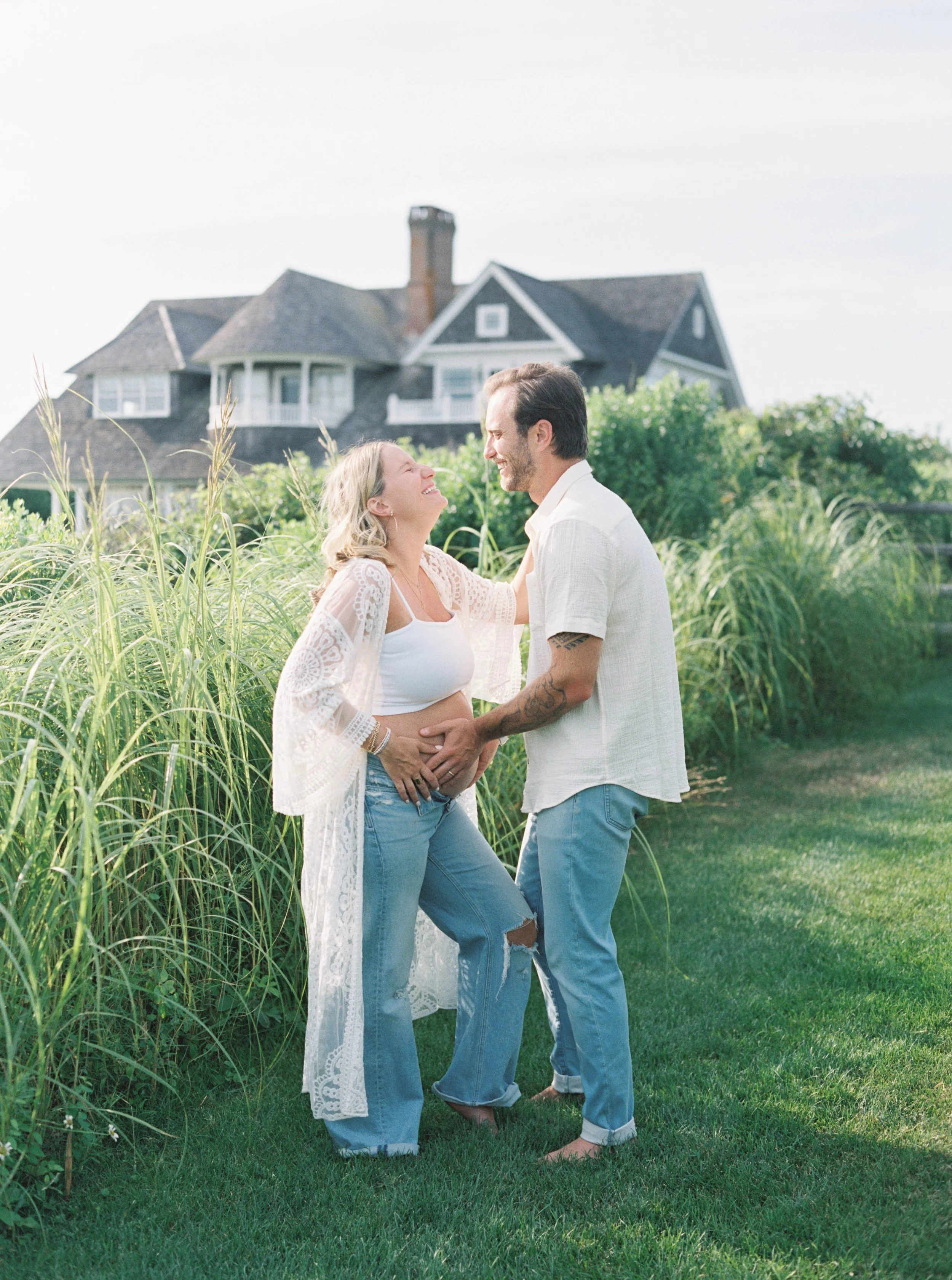 Montauk Maternity Session at Sunset with Expecting Couple