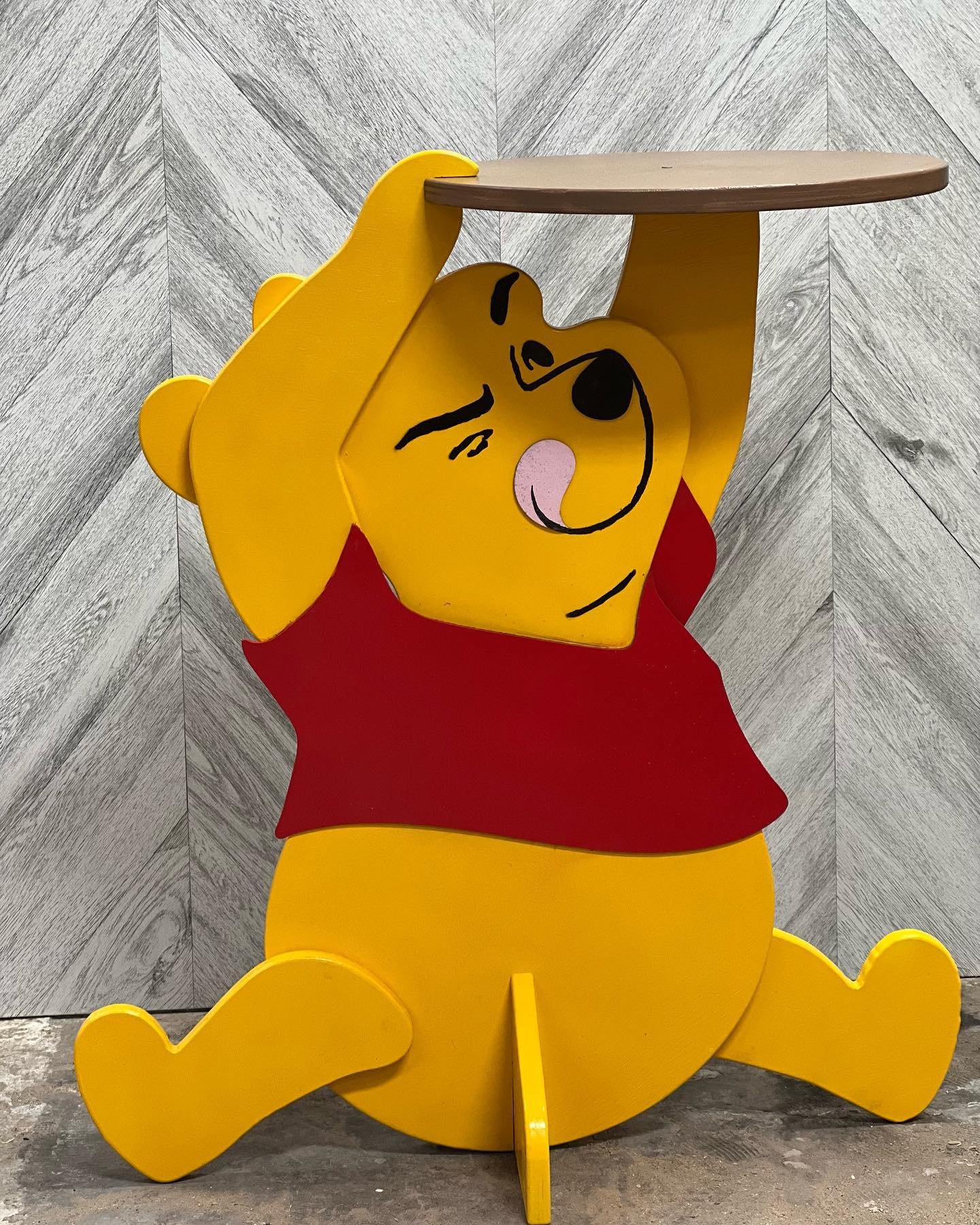 When your client ask you to make something for a Winnie the Pooh baby shower so you make a Winnie the Pooh cake table. #woodworker #eventplanner #southjersey #blackownedbusiness #blackownednj #winniethepooh #custommade