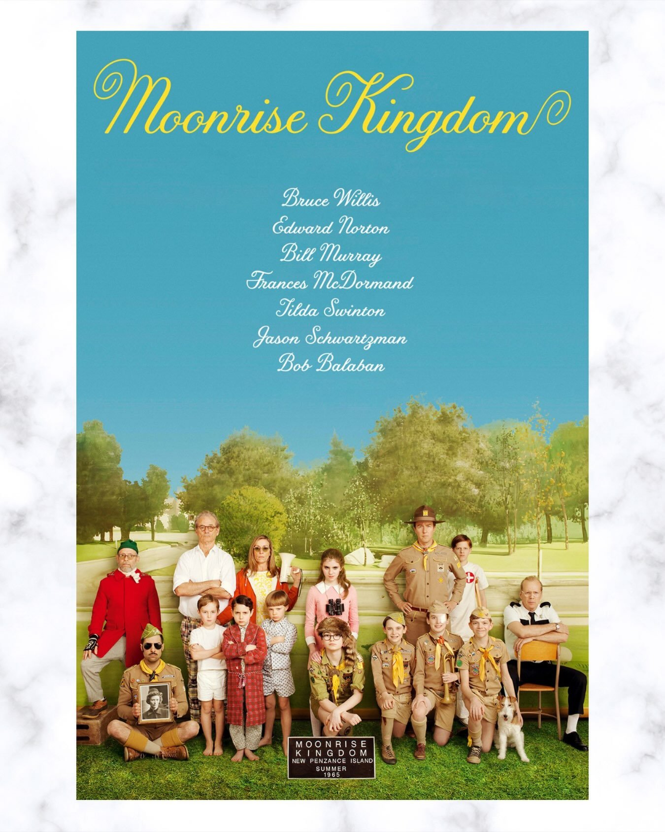 🎬 Tues. 7/28 @ 7pm

&ldquo;Moonrise Kingdom&rdquo;

Set on a small New England island in the summer of 1965, Wes Anderson&rsquo;s Moonrise Kingdom follows two young outsiders who form an unexpected bond and run away together, prompting a search by f