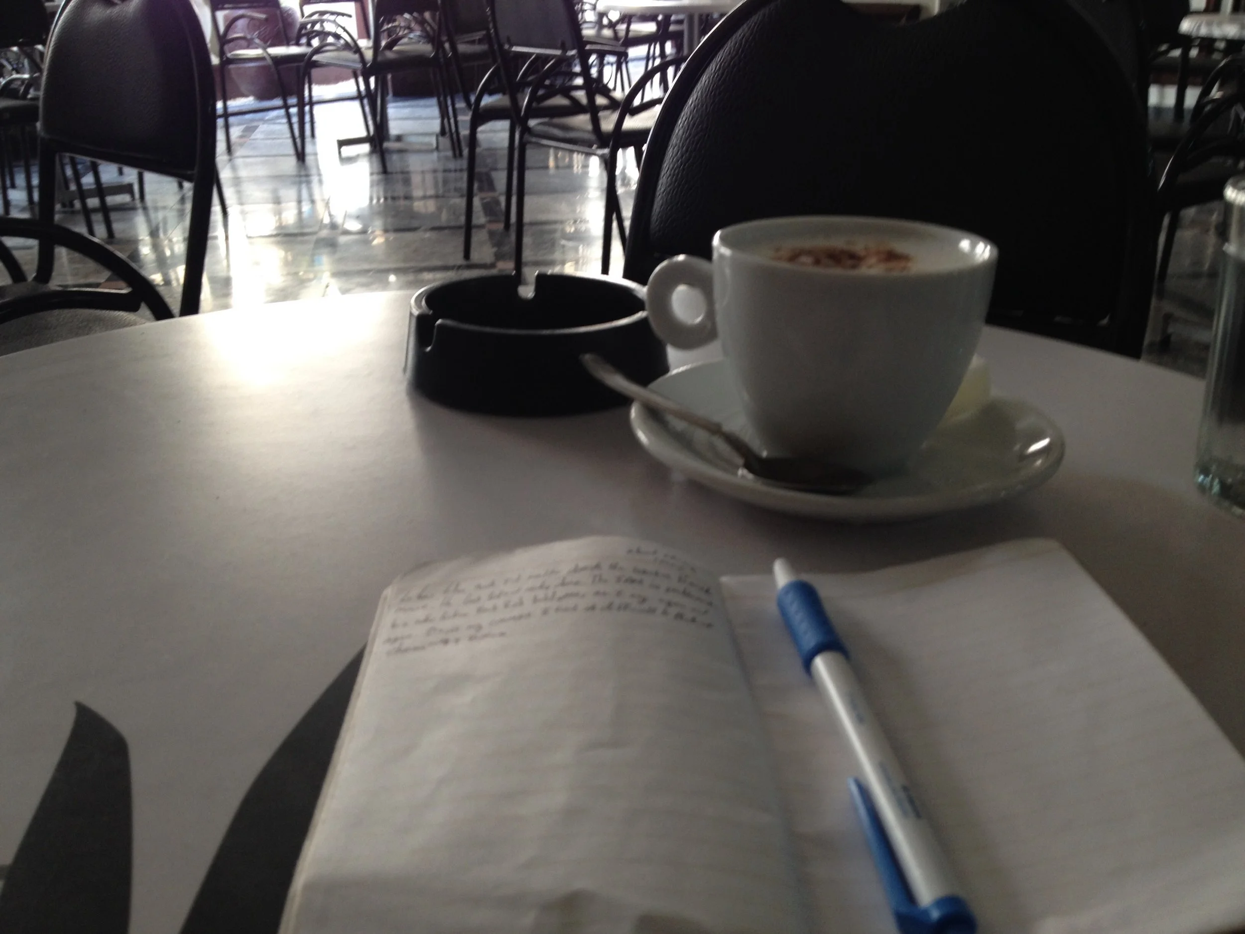 Lots of time spent writing in cafe antic. I became a familiar face I think. I would visit this haunt during week days while Khalil was at work.