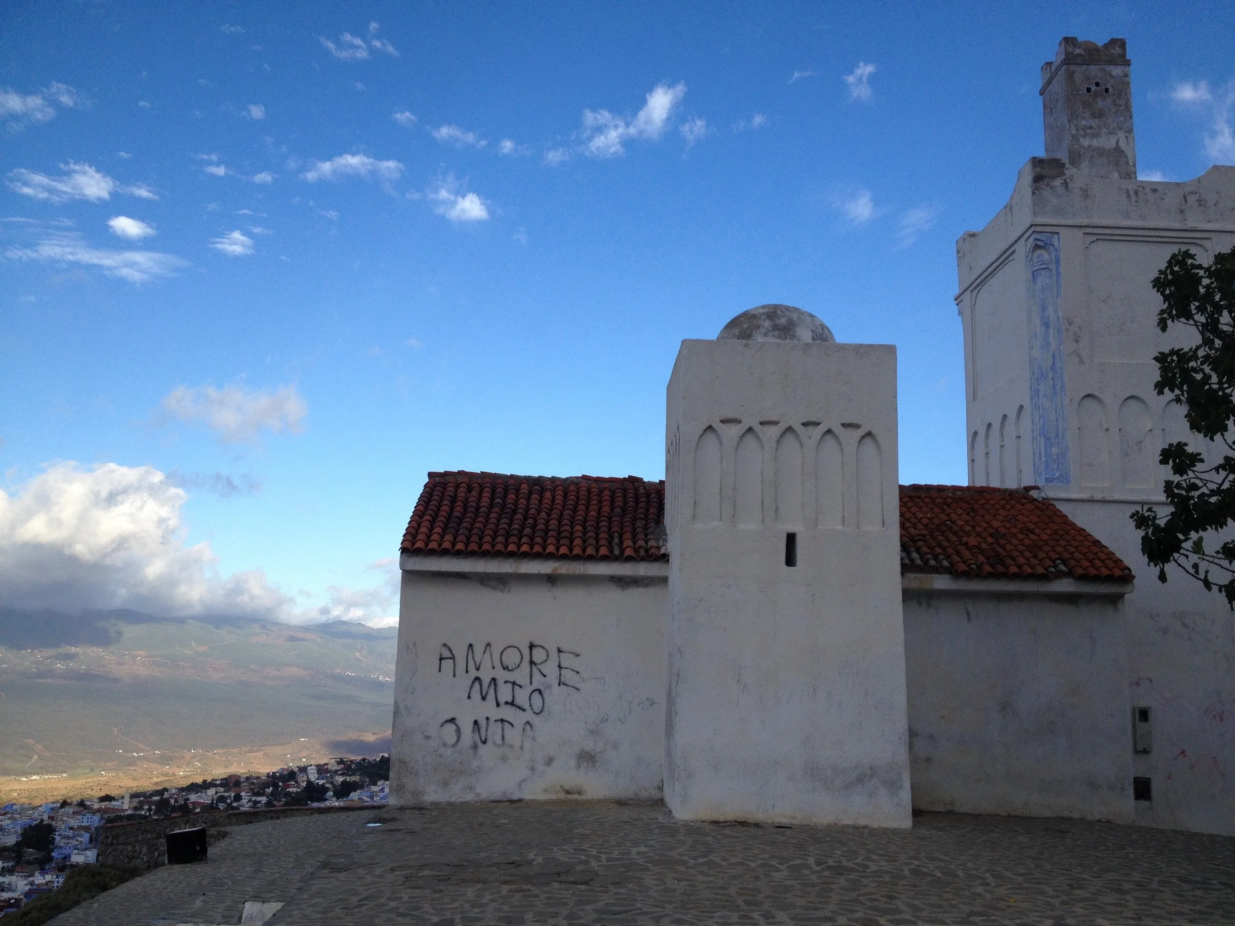 The abandoned Spanish Mosque over looking Chefchaouen from the eastern foothills