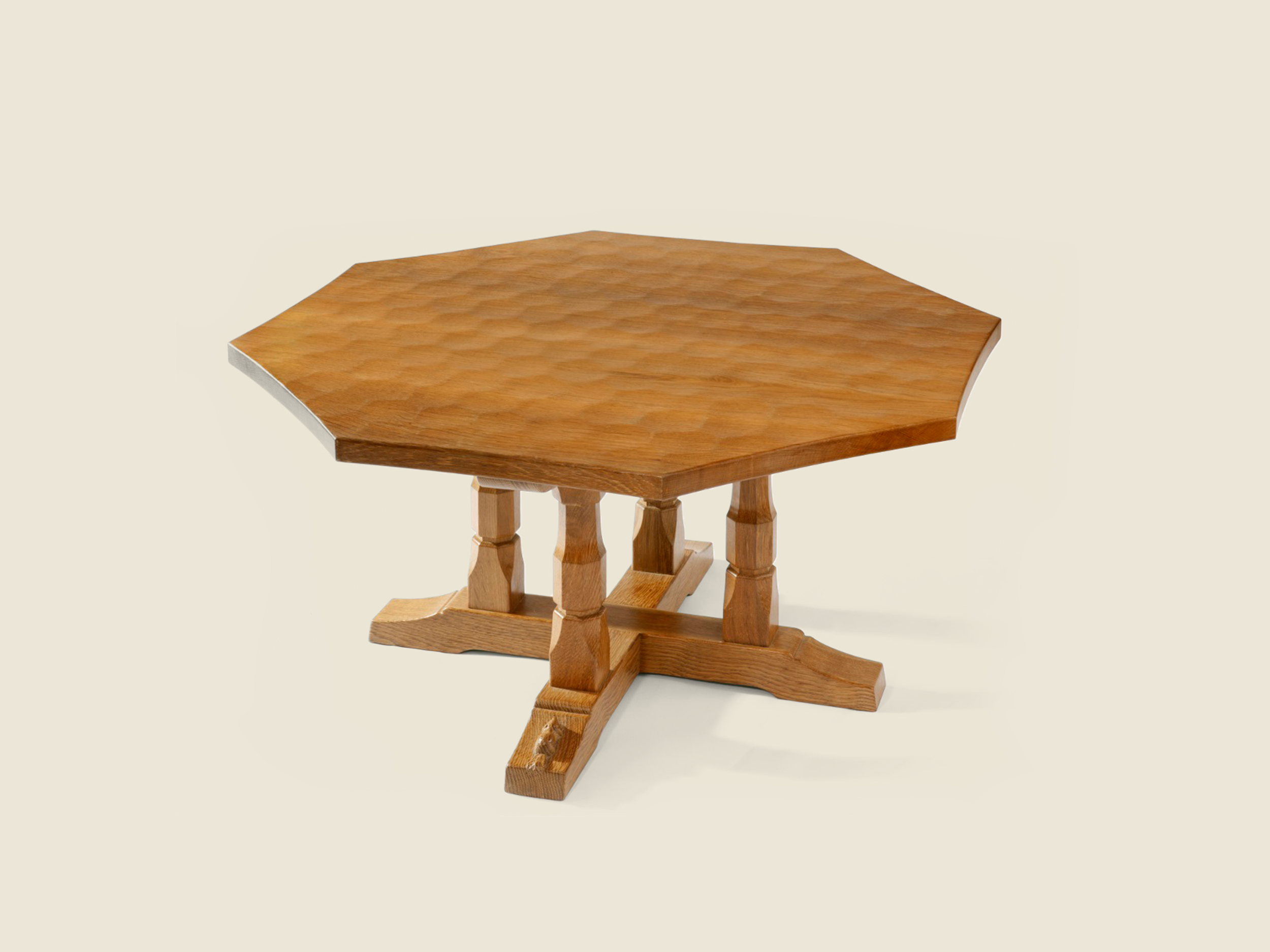 BF1004 Octagonal Coffee Table on 4 Carved Octagonal Legs 