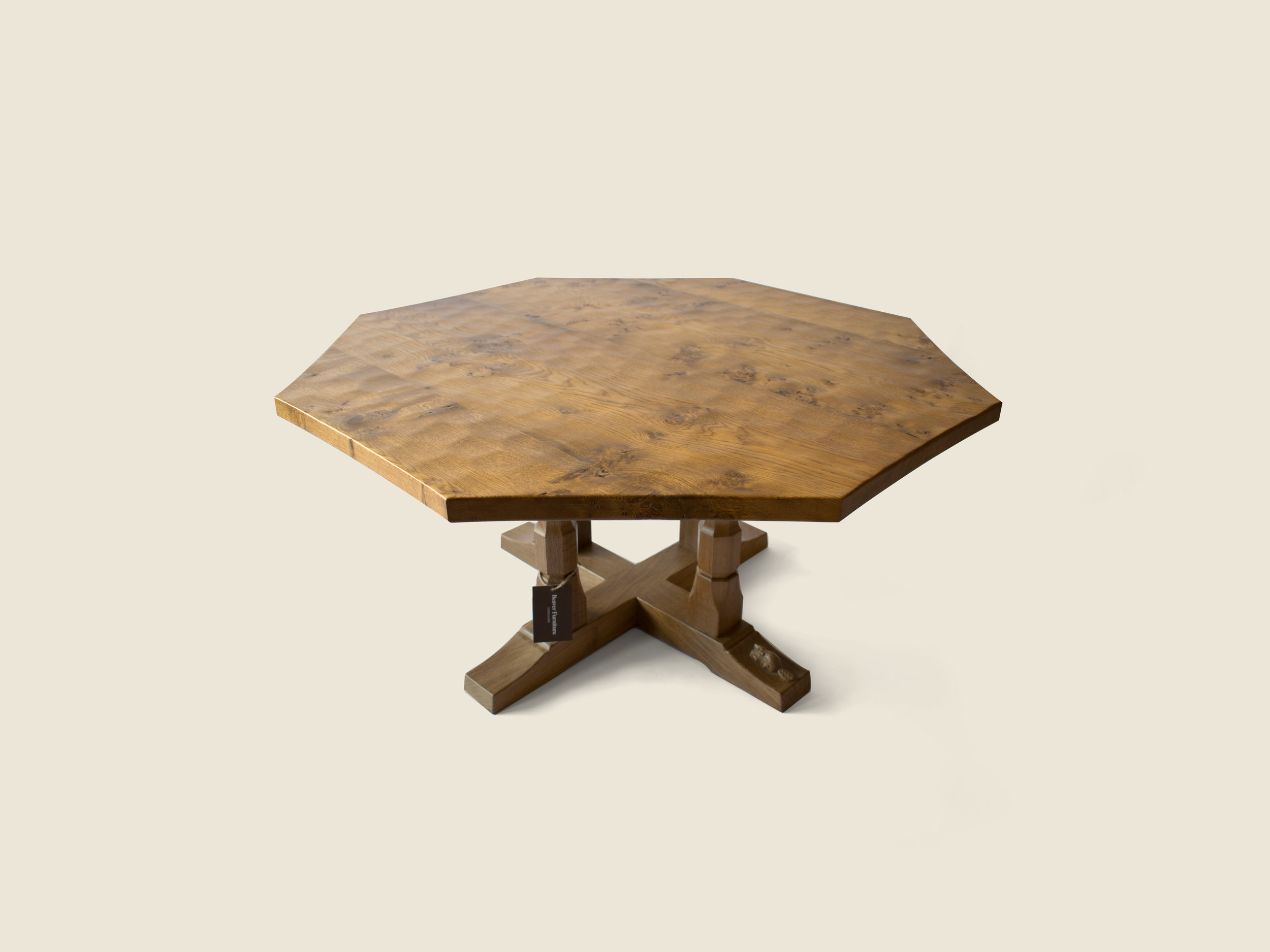 BF1004 Burr Oak Octagonal Coffee Table 