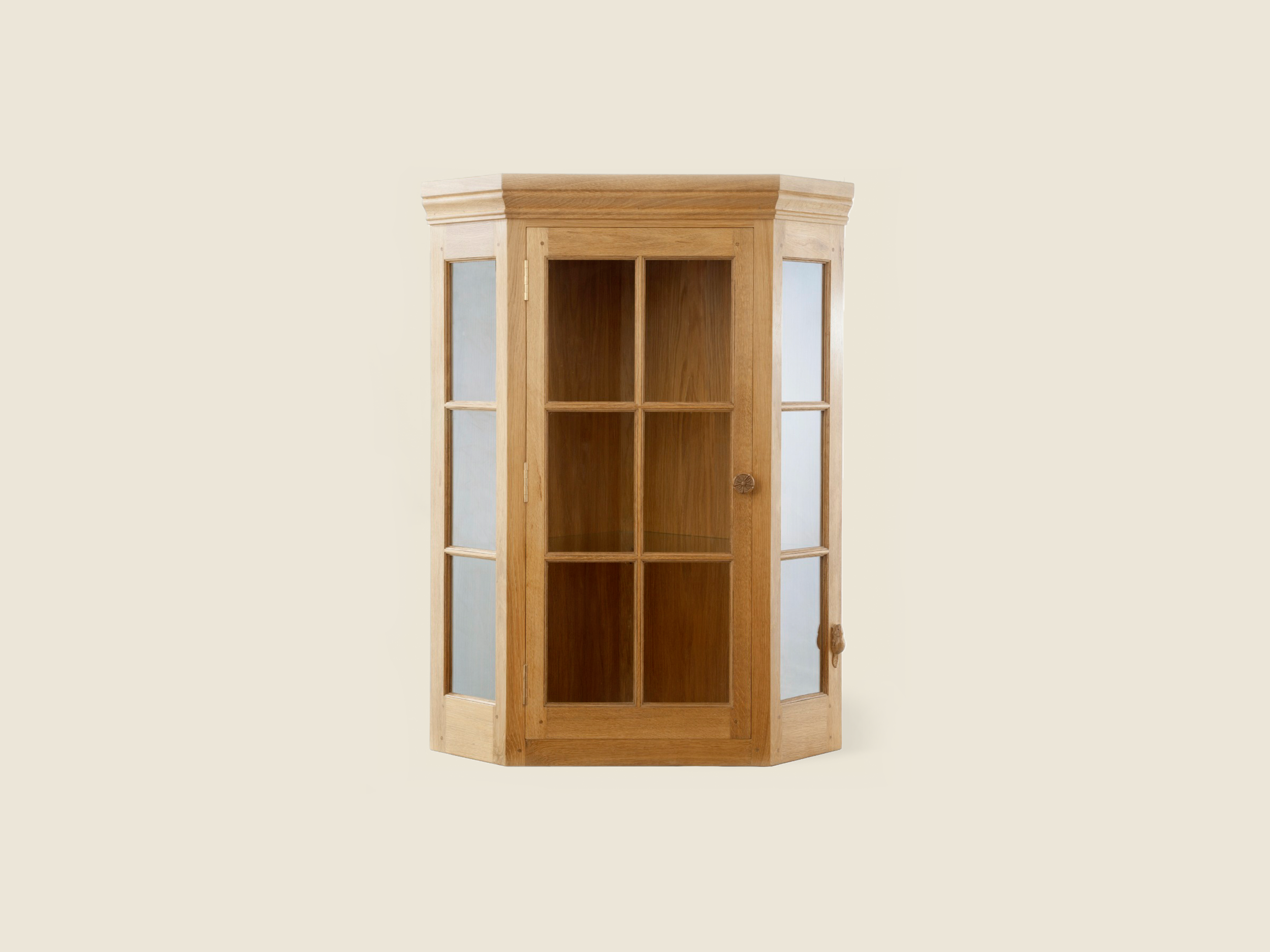 BF503 Oak Wall Hanging Corner Cabinet