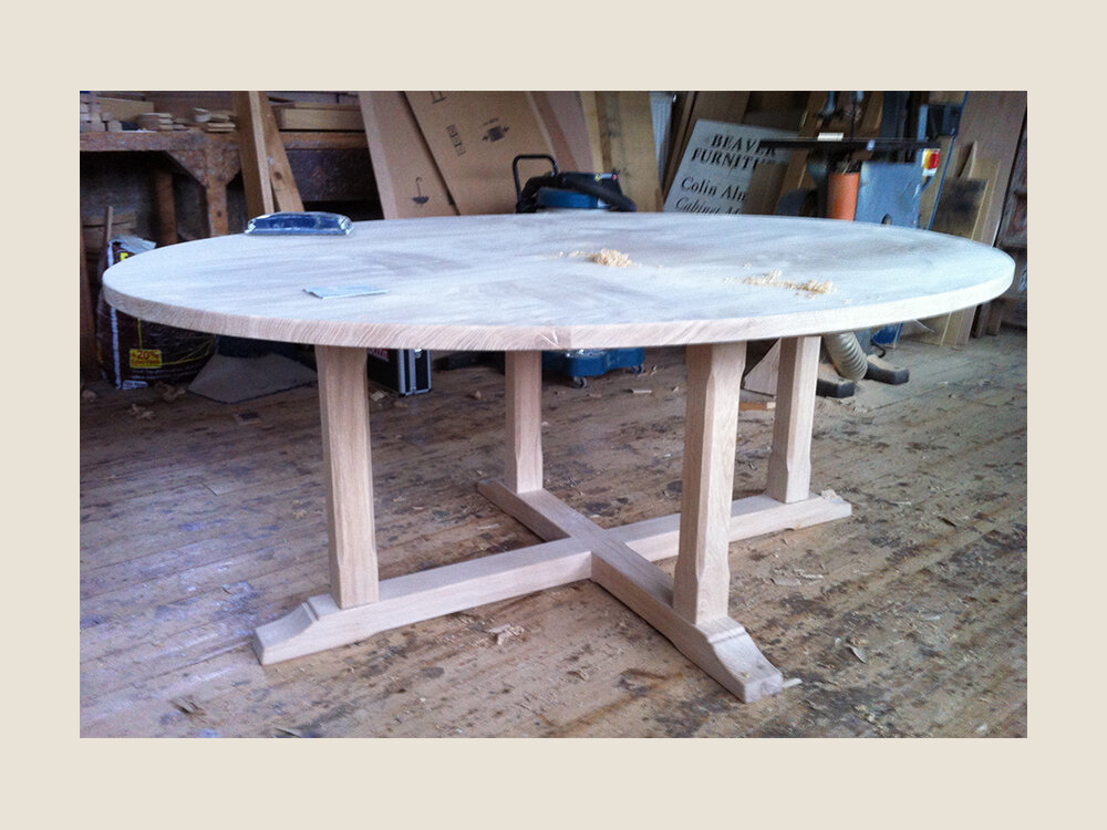 BF112 Cross Frame Oval Dining Tables 