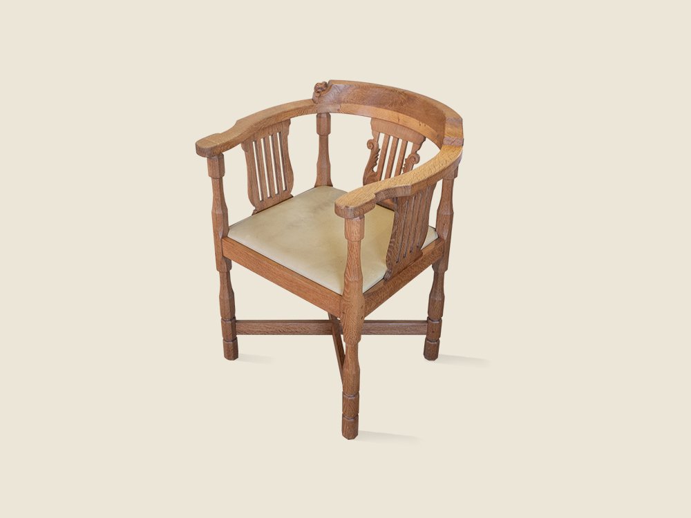 Vintage Lyre back monks chair SOLD