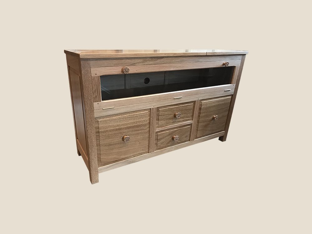 BF613 TV Cabinet with Drop Down Glass  Front