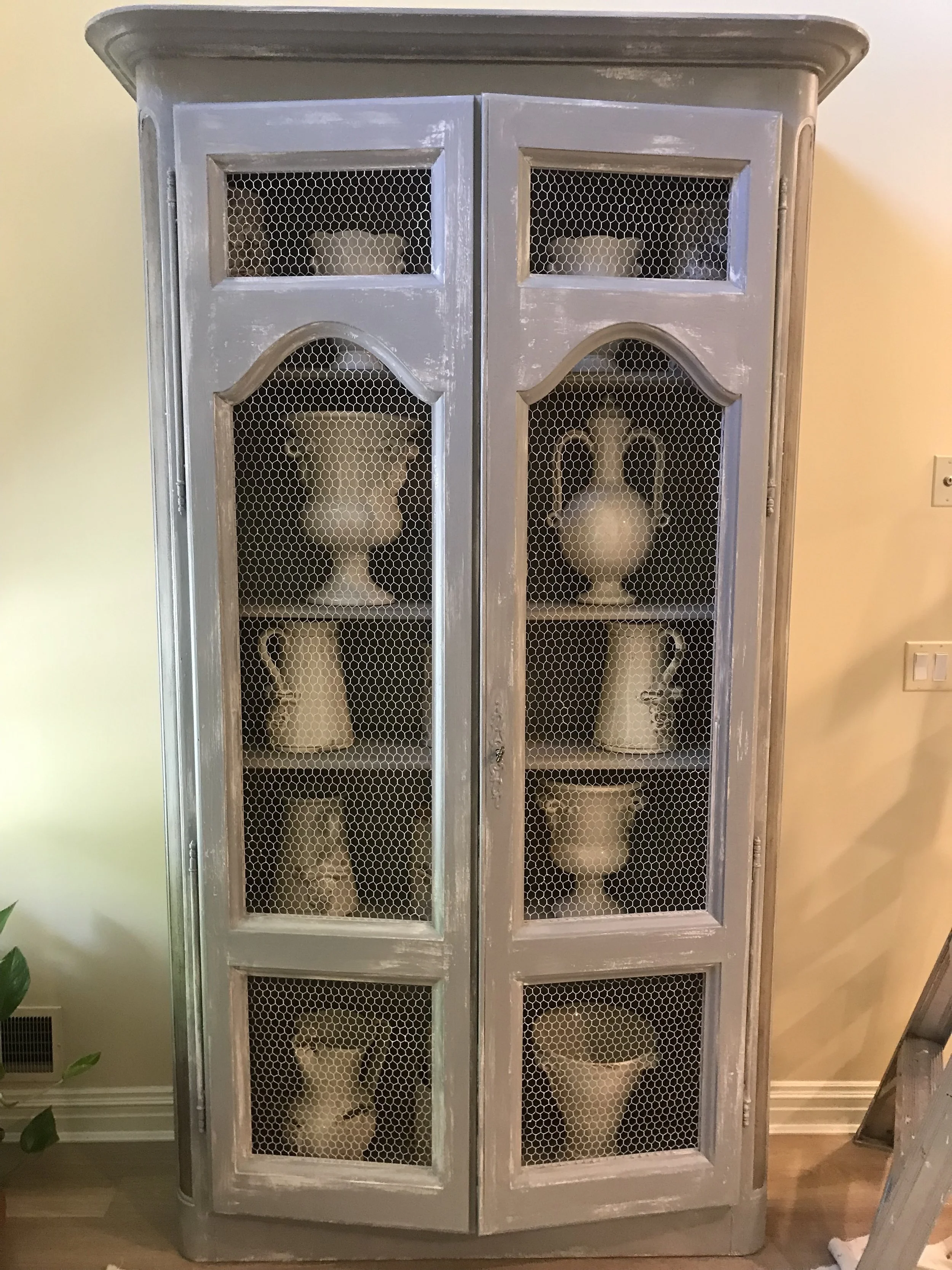  Distressed finish, shelving unit  