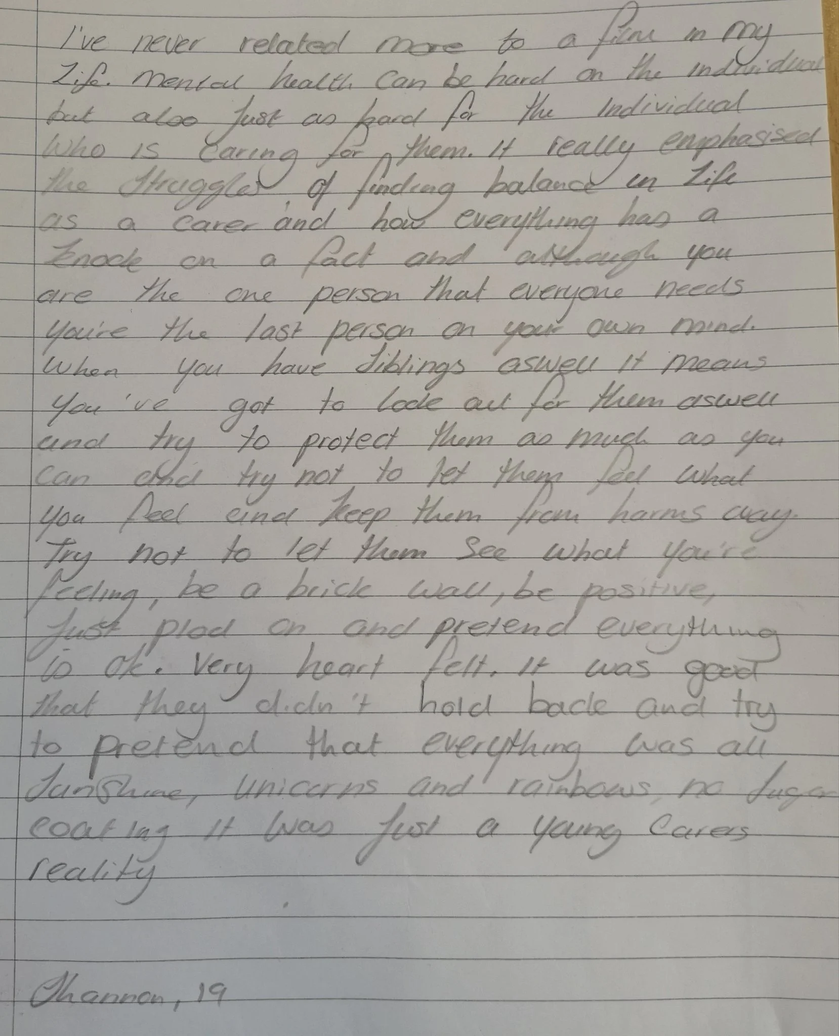 YOUNG CARERS RESPOND TO JELLYFISH