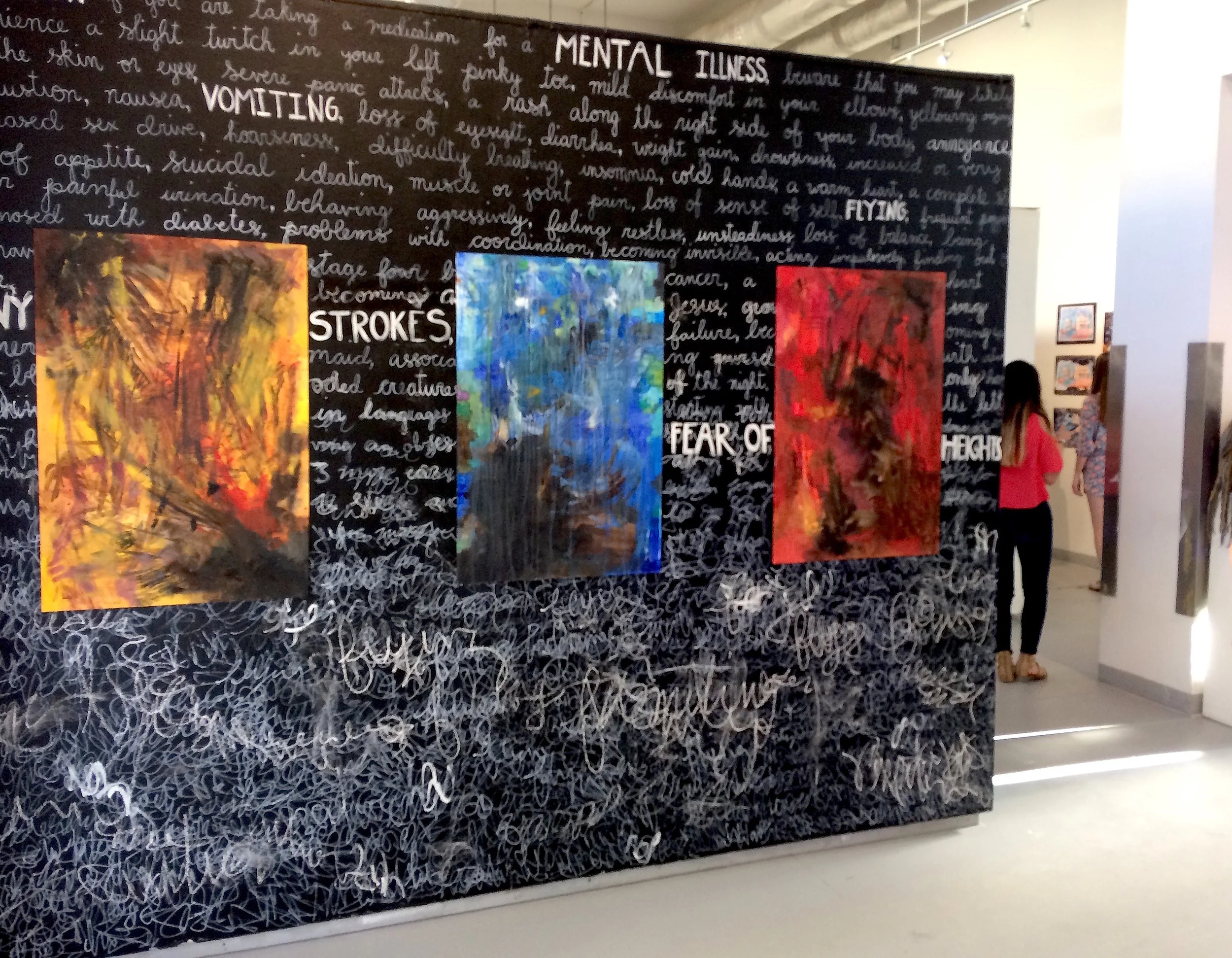 WARP S18, ecology project, mural installation, mixed media on wall and paper, 8x12'