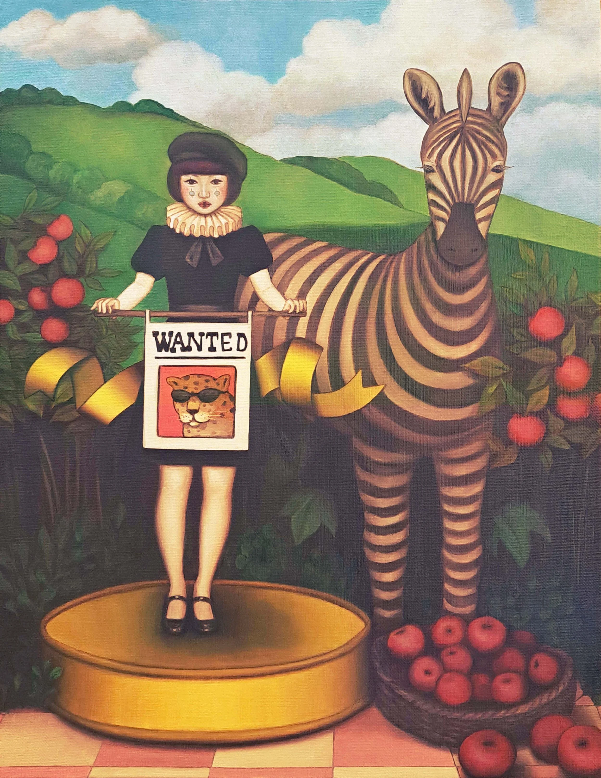 Jaeyi Kim, Wanted Black, Oil on canvas