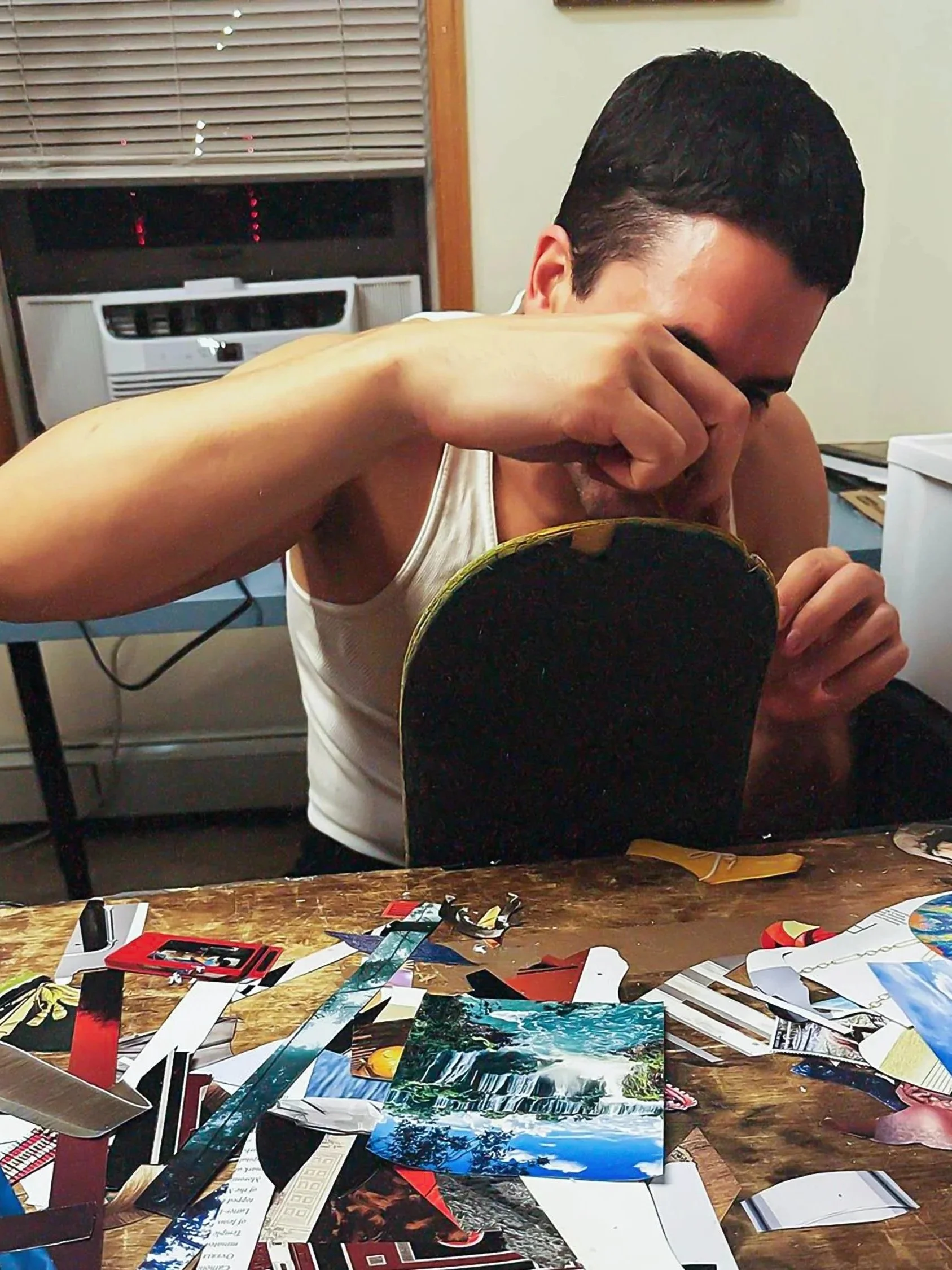 Joe Bertino working in his studio