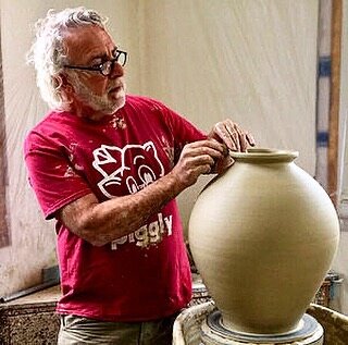 WoodfireNC wouldn&rsquo;t be complete without Fred Johnston! @johnstongentithesstudios who will be involved in panel discussions and participating in the Seagrove preHeat conference firing work in his custom pyrophyllite rock lined pit kiln. Visit ww