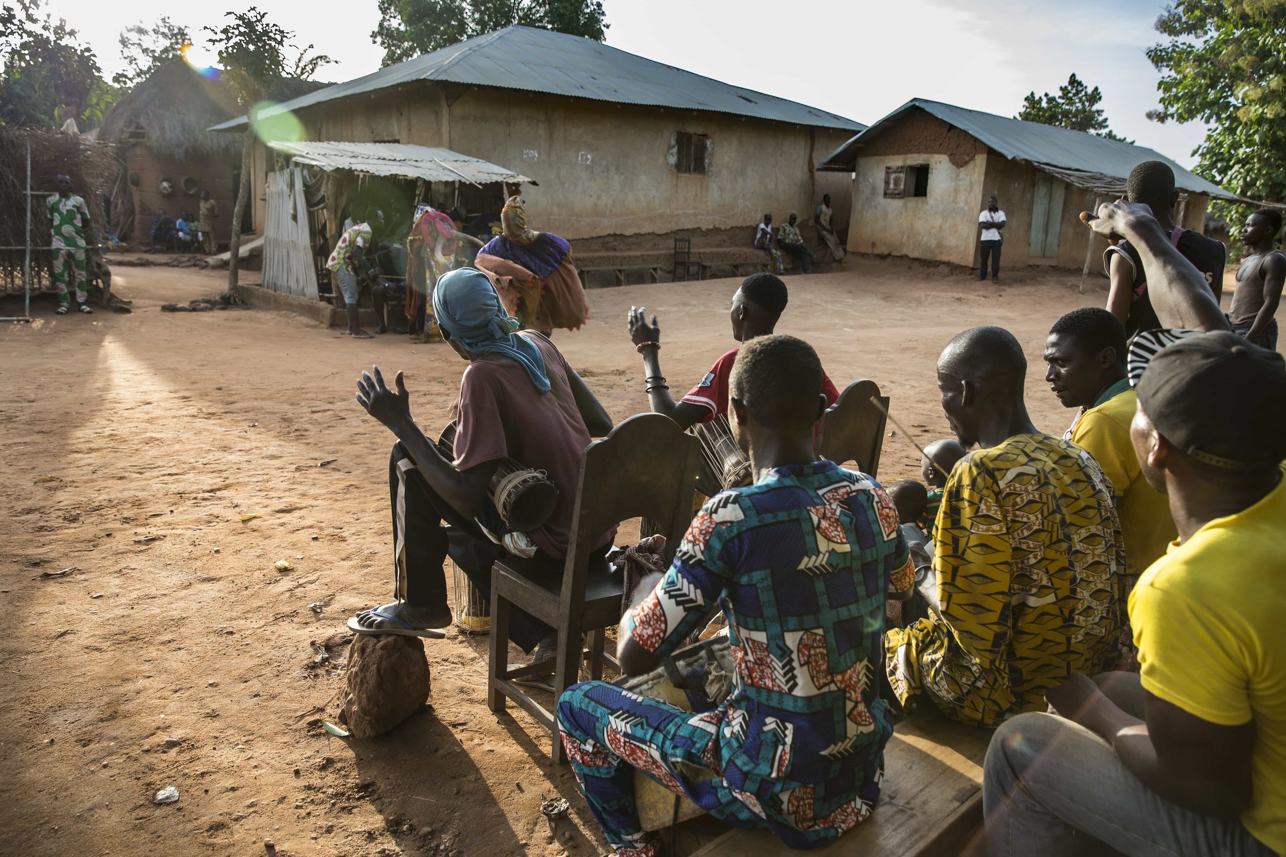  Voodoo ceremonies are always accompanied by the beating drums of  African traditional music that contribute to creating an engaging and exuberant environment. 