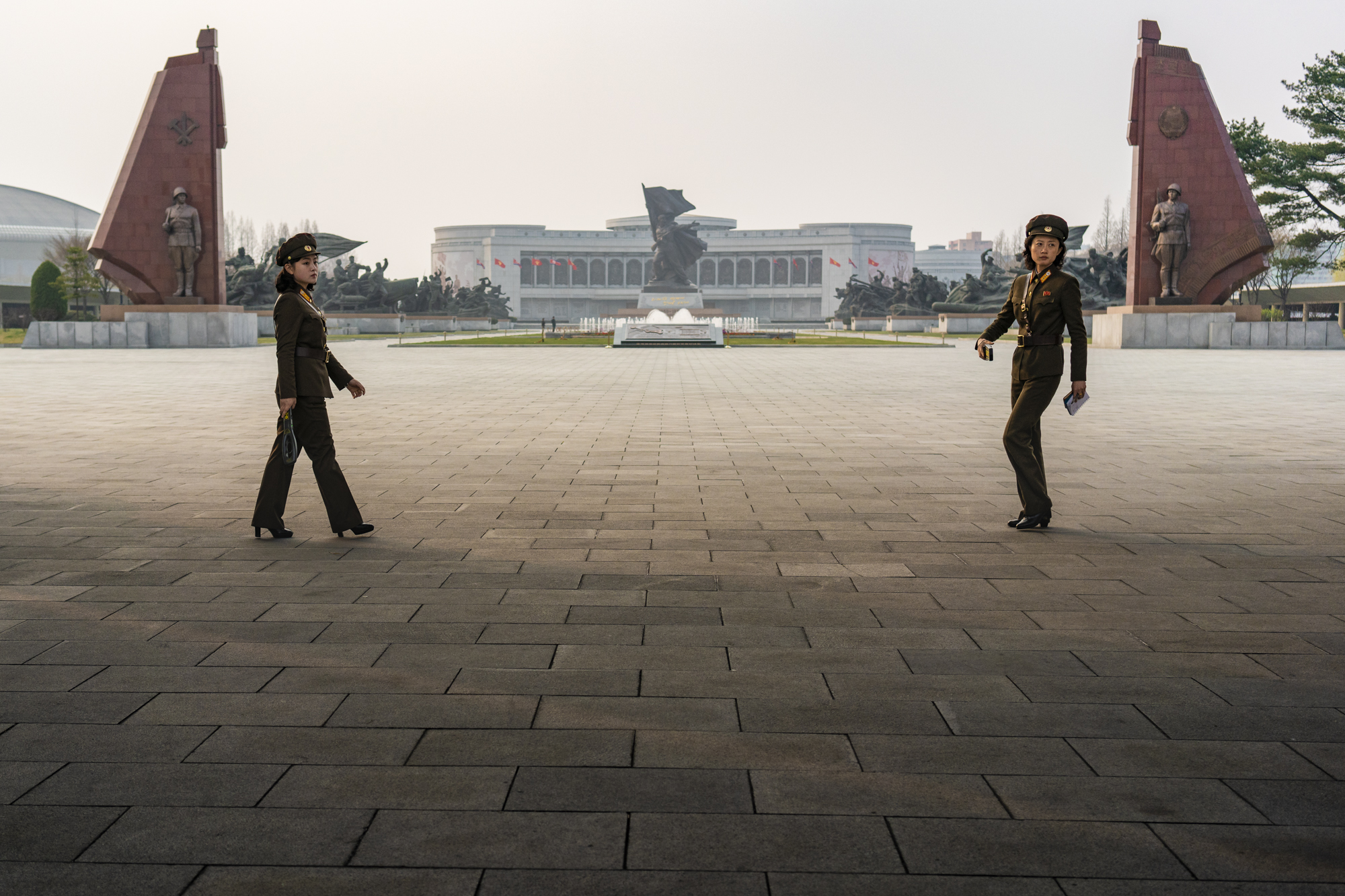 The entrance to the Victorious Fatherland War Museum in Pyongyang. A history and military museum dedicated to the Korean War.