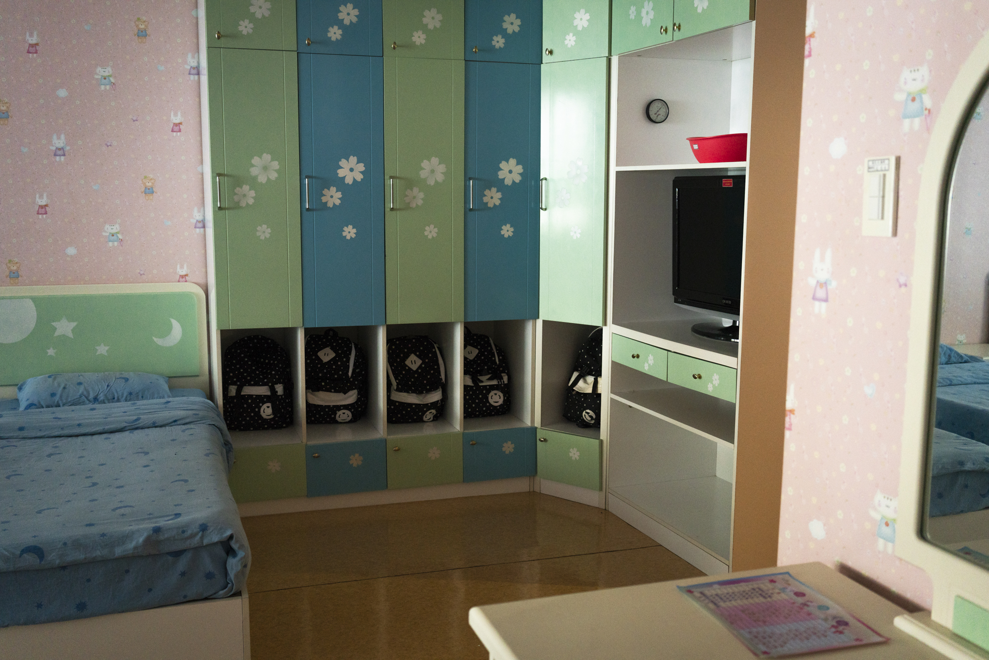  An air conditioned male dormitory at the Songdowon International Children’s Camp. 