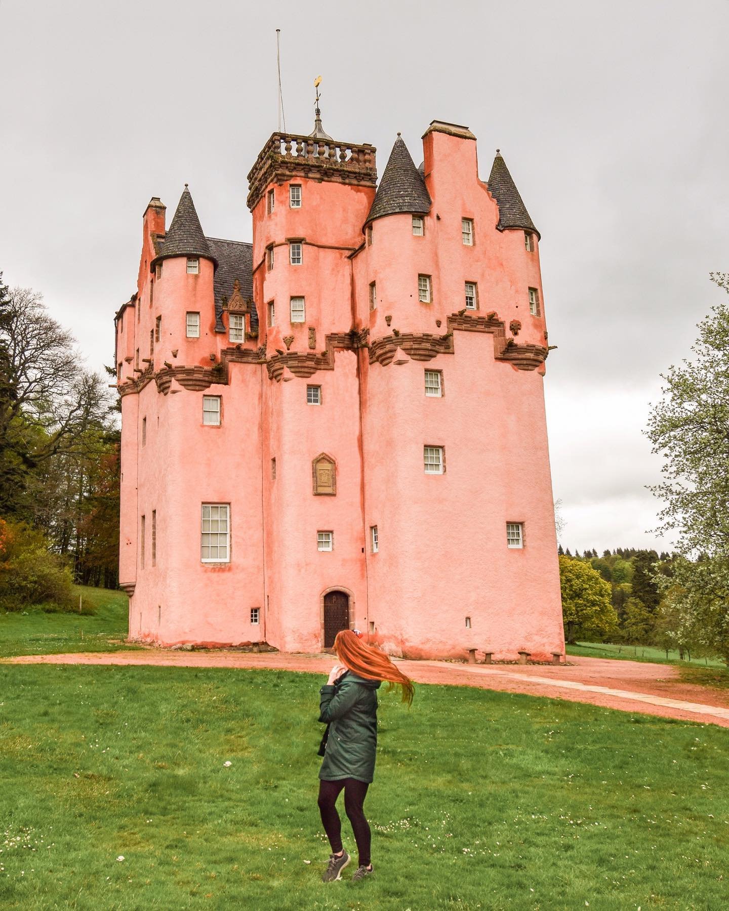 Running away from the pink castle... but only so we could head to the next one. We saw four castles the day this pic was taken. Four! And that was without even trying.... we just kept being in the neighbourhood of another castle which is a very commo