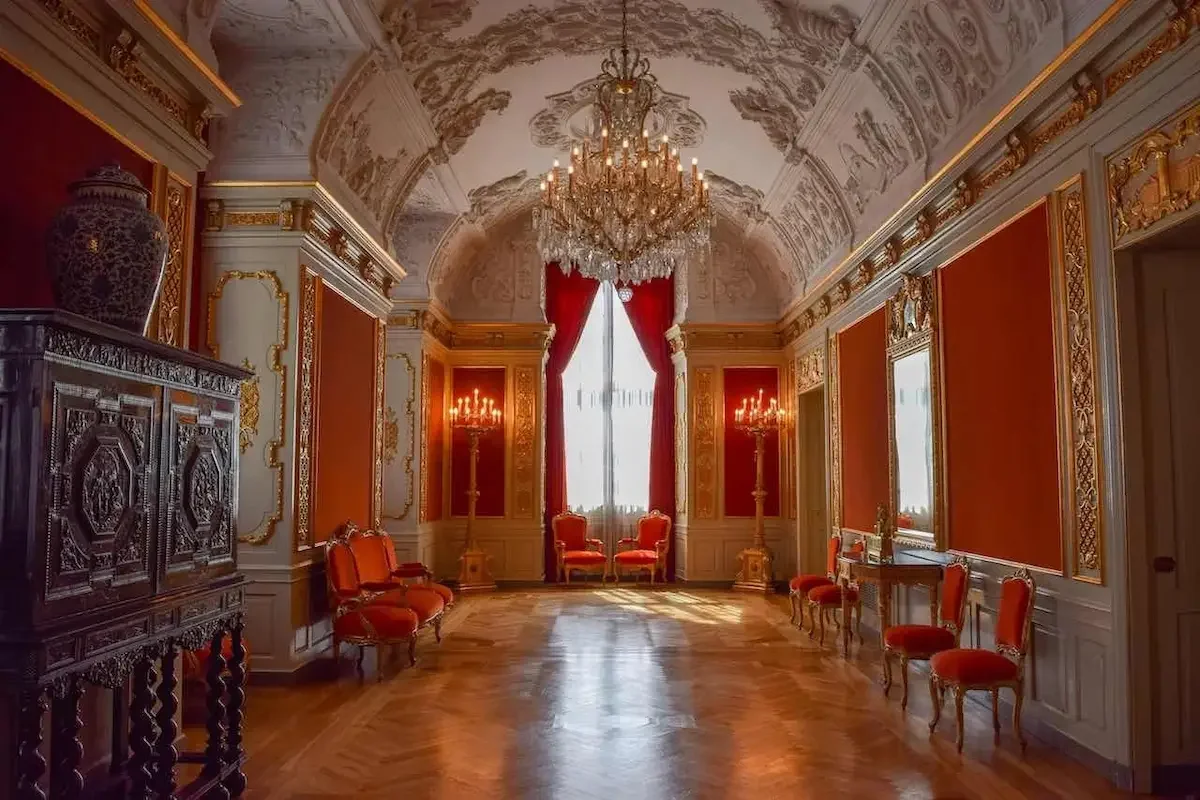 Royal reception room inside Christiansborg Palace, Copenhagen