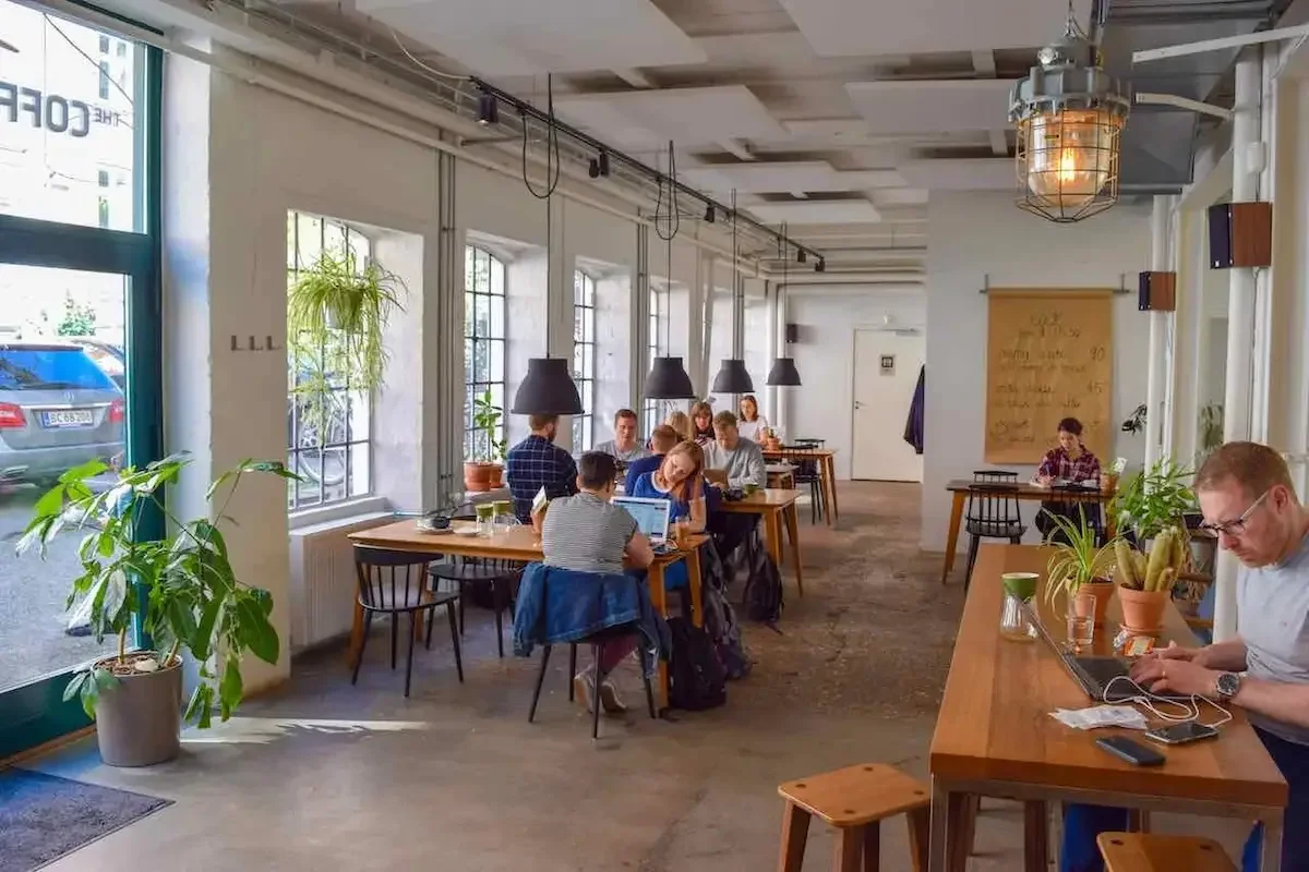 Interior of Coffee Collective's Frederiksberg roastery in Copenhagen