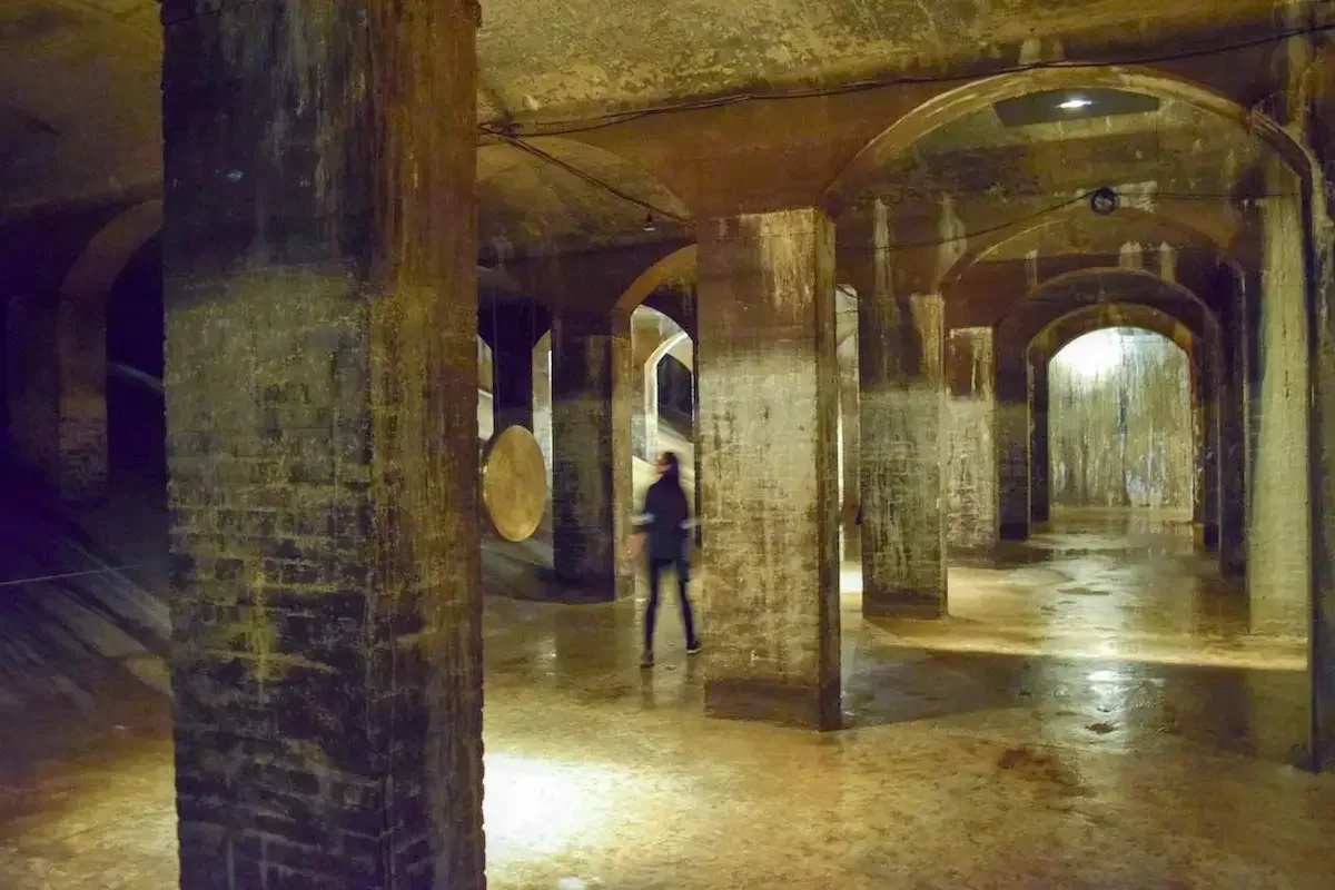Inside the Cisternerne underground exhibition space in Copenhagen's Søndermarken Park