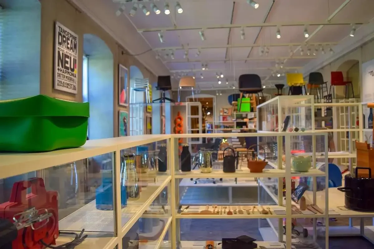Hall of iconic Danish chairs at Design Museum Denmark in Copenhagen