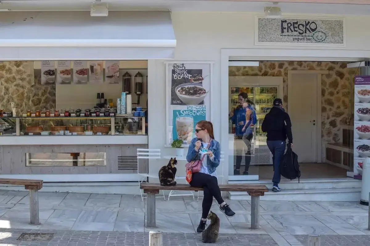 Greek yoghurt with toppings at Fresko Yogurt Bar near the Acropolis Museum